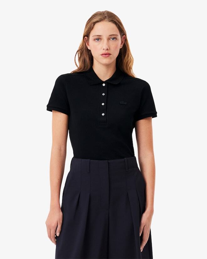 Lacoste Womens Polo Shirt PF5462 Black Size 34 Cotton Piqué Classic Stylish