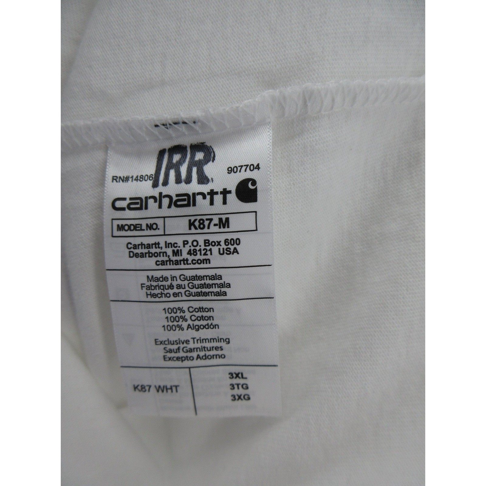 Carhartt Shirt Men XXXL White Loose Fit Heavyweight Pocket Pullover K87-M NWT *