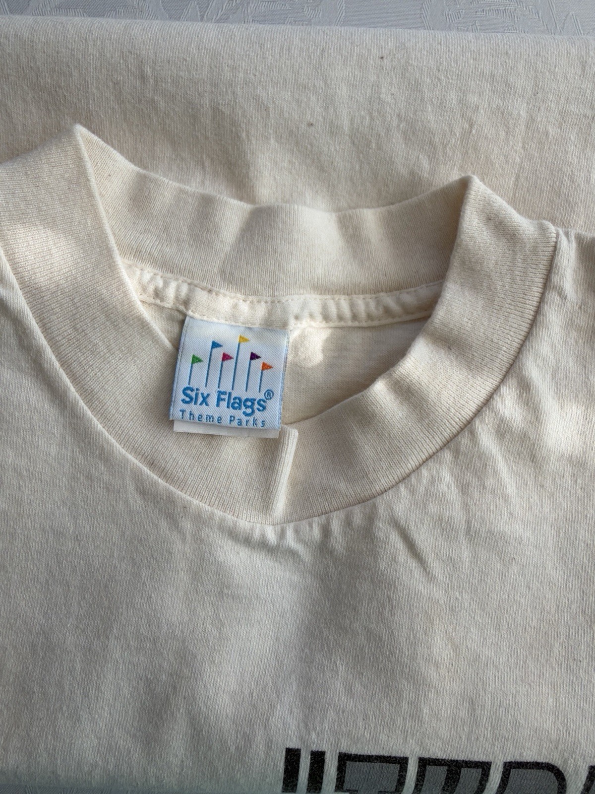 Vintage Six Flags Thrill Seekers T Shirt Large USA 90s Theme Park Graphic Tee