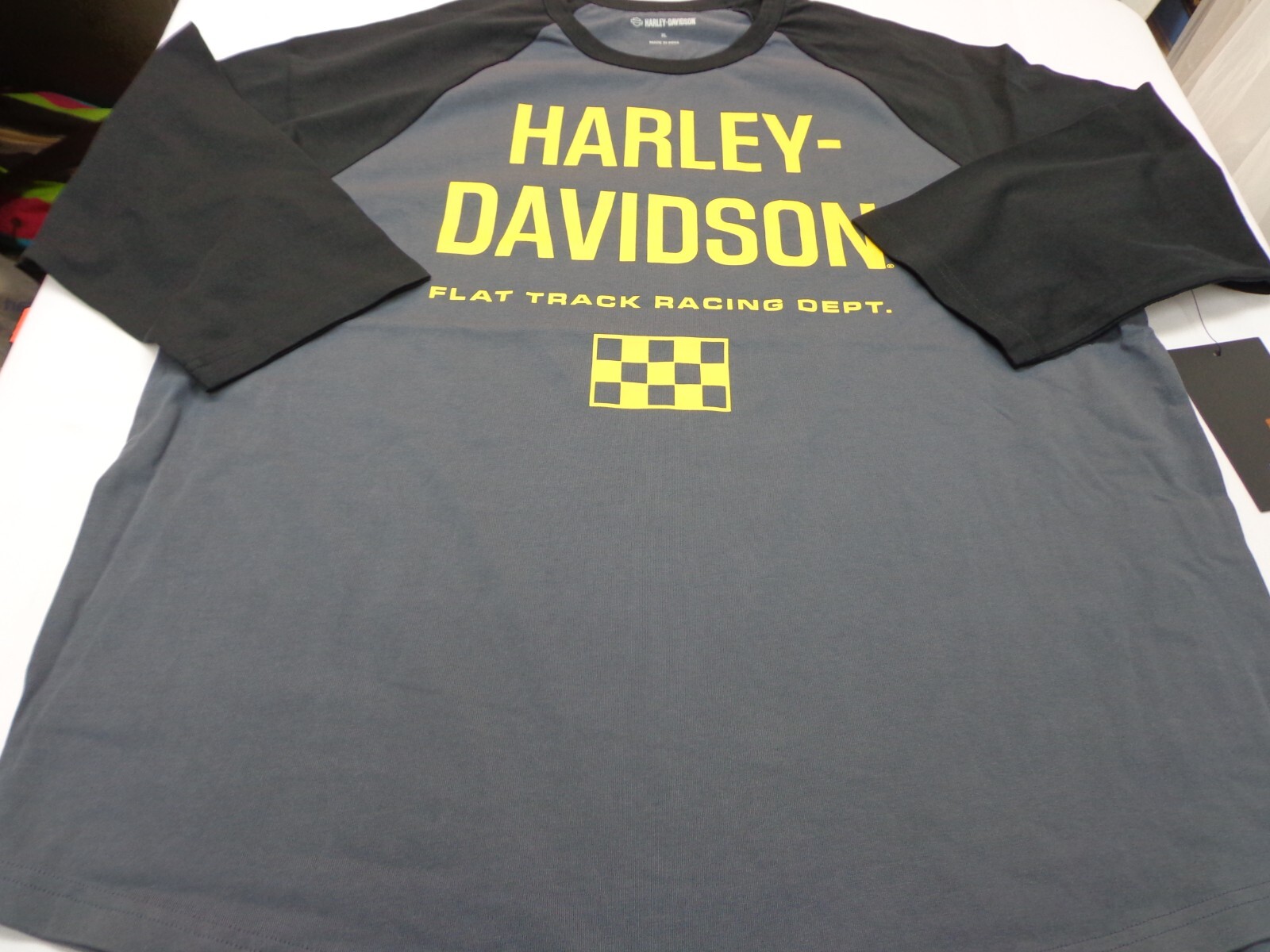 Harley Davidson Flat Track Racing Dept. 3/4 Sleeve T Shirt size XL NEW