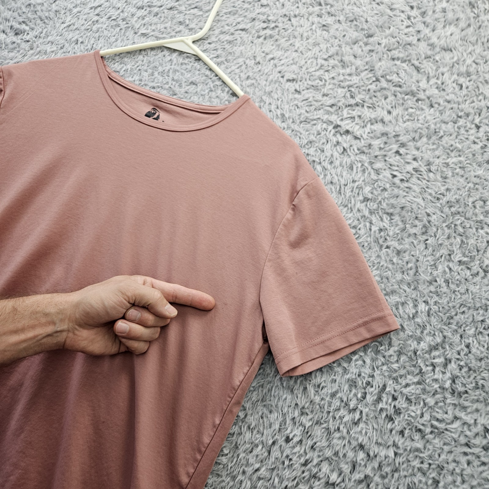DAVID OUTWEAR T Shirt Undershirt Curve Hem Pink XL Fits Snug Like L Workout