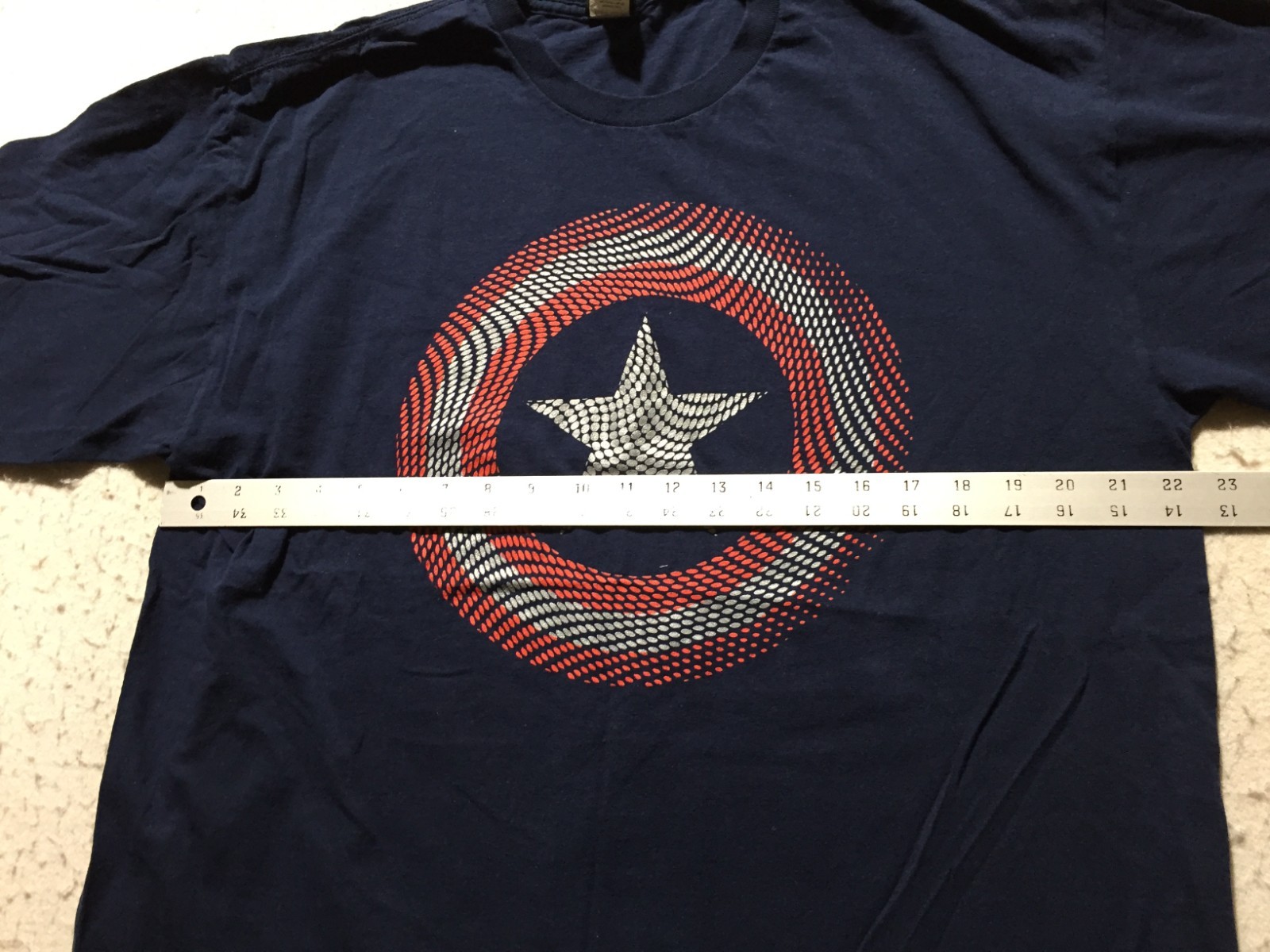 Mad Engine Marvel Shirt Men XL Navy Blue Red Logo Short Sleeve Captain America