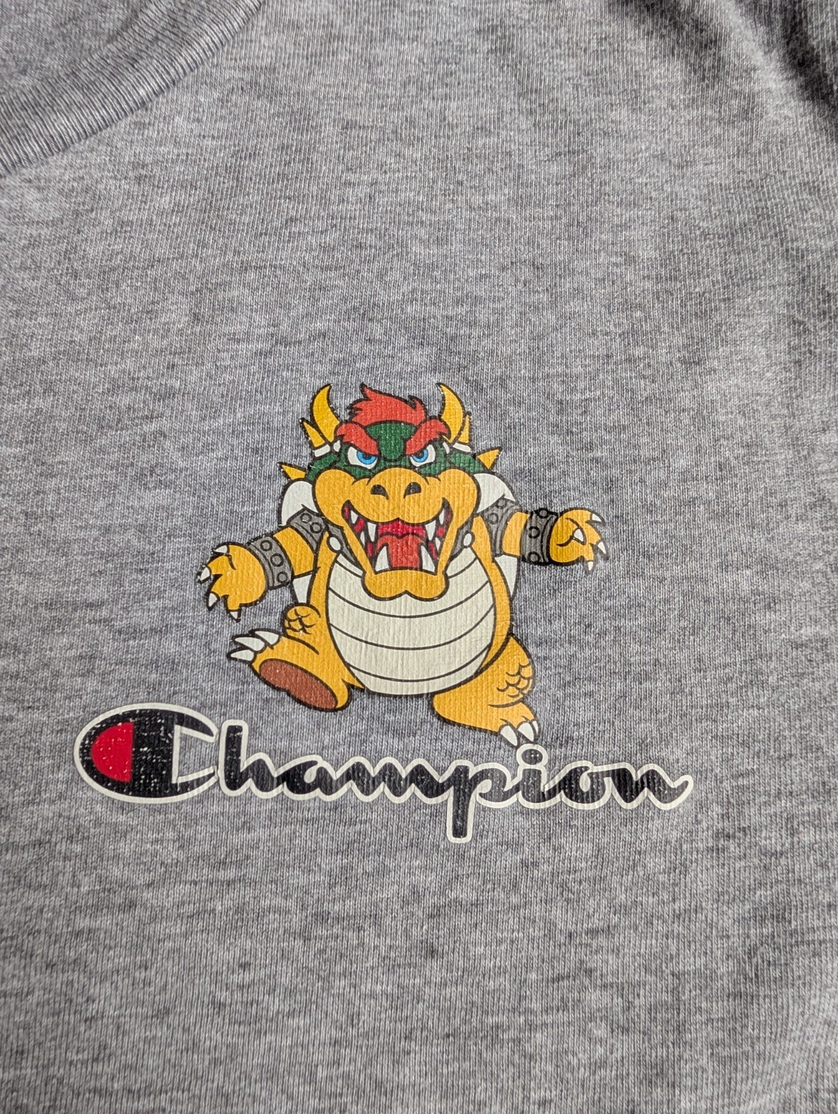 Bowser Champion x Super Mario T-shirt Men’s Medium Grey Free Post