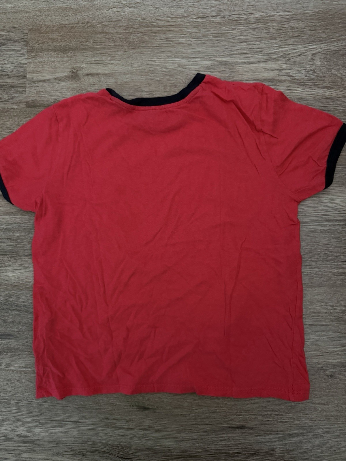 Volcom Red Black Logo Crew Neck Short Sleeve T-Shirt Contrasting Trim