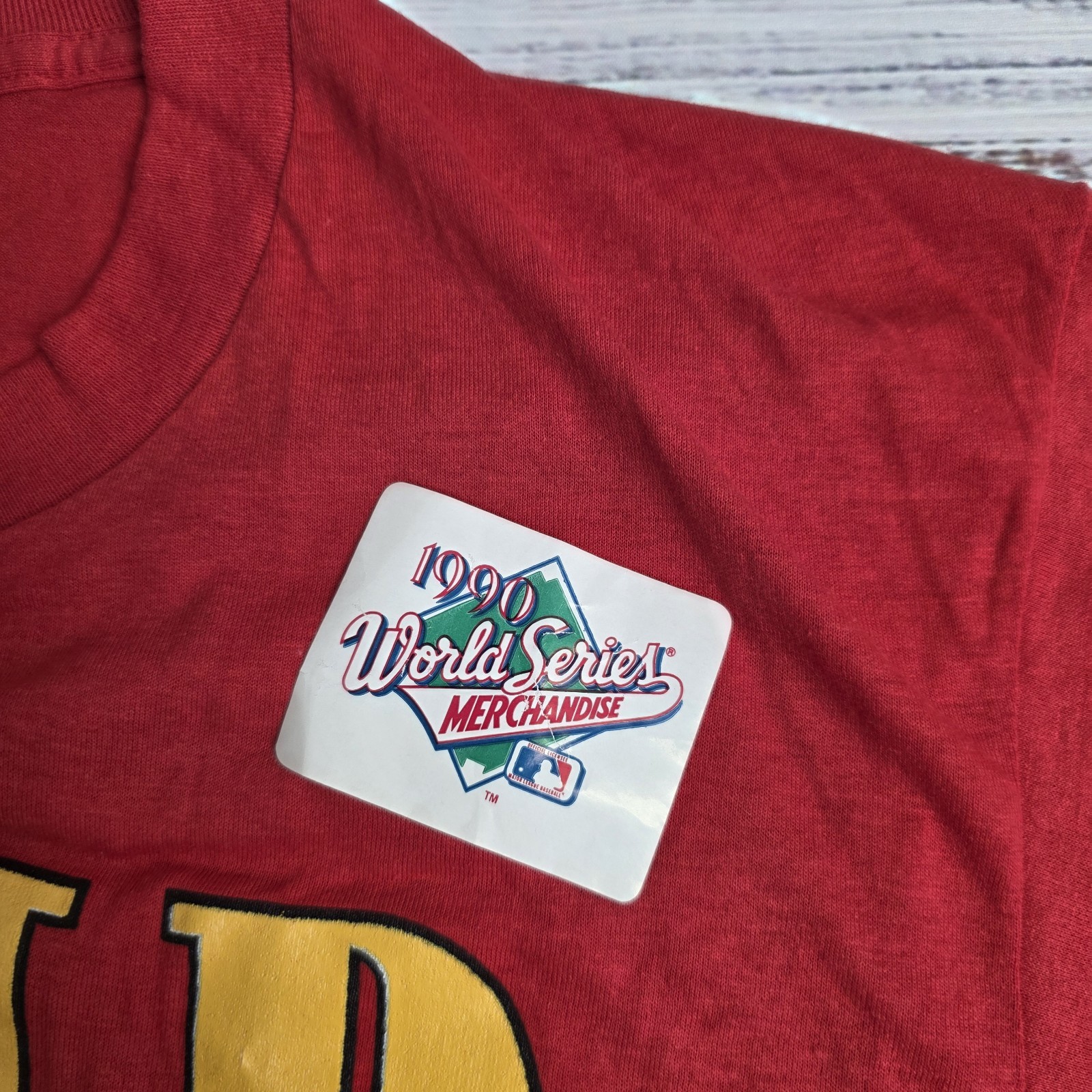 Vintage Cincinnati Reds T-Shirt Mens Large 1990s World Series Single Stitch Red