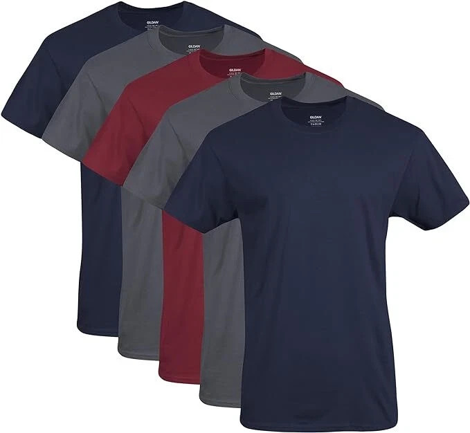 Gildan (5-pack) Bulk Solid Heavy Cotton Short Sleeve Blank Tee T-Shirt S-XL