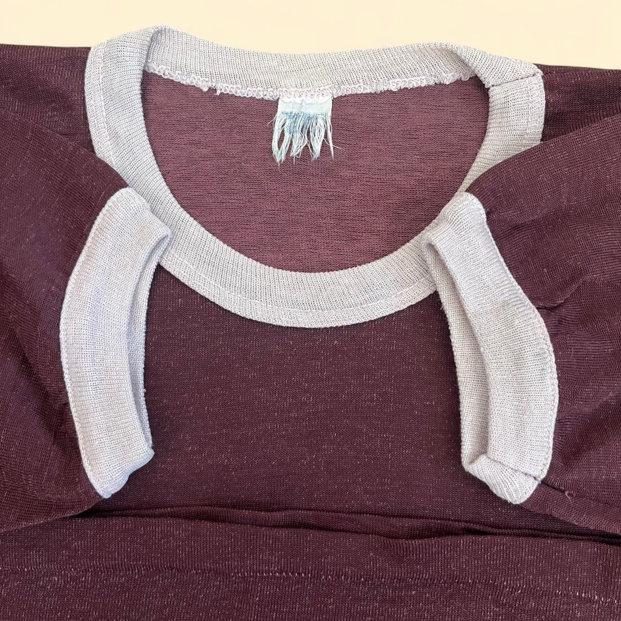 Vtg 50s/60s Burgundy Durene Ringer Blank Basic Essential T-Shirt Small 27”x18.5”