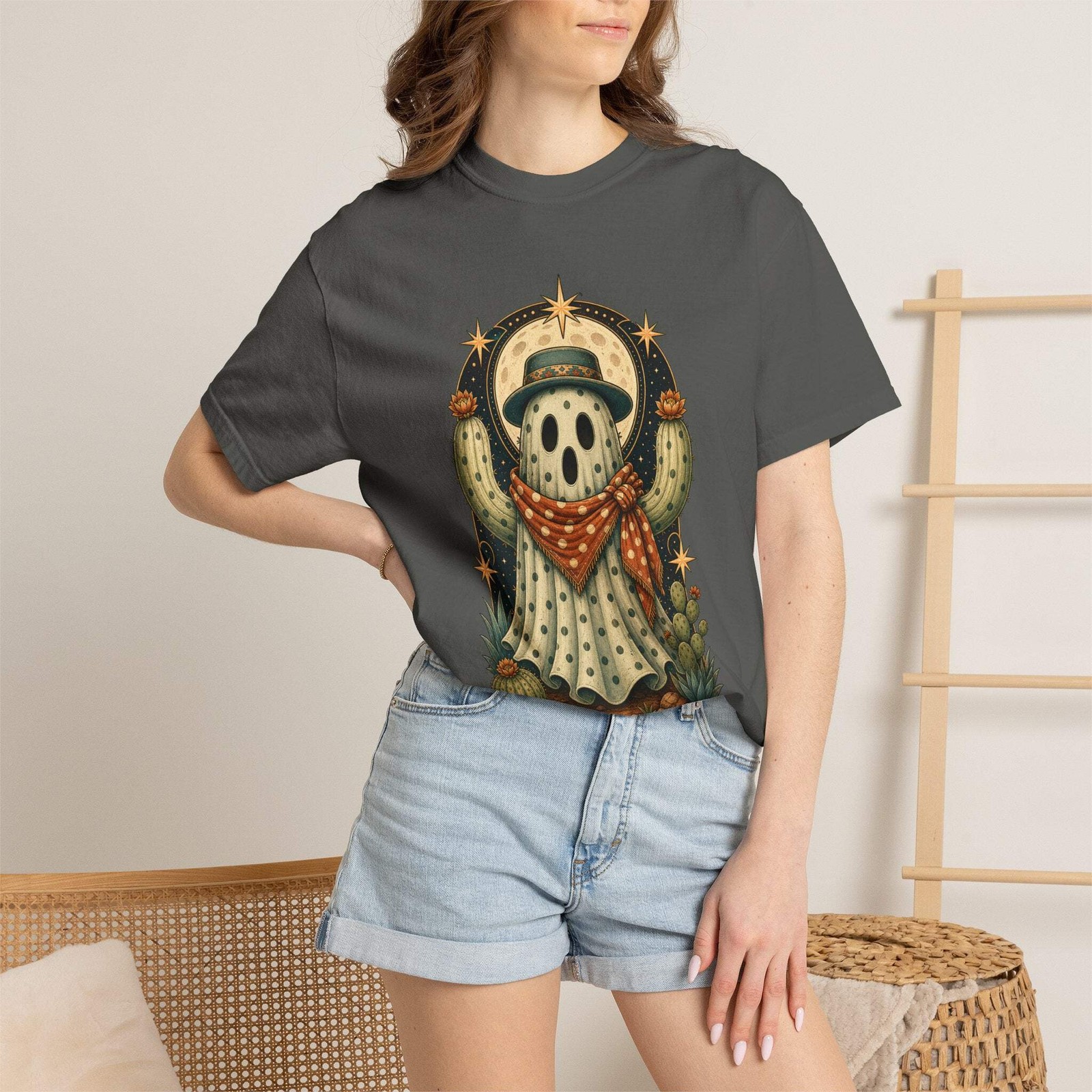 Polka Dot Ghost Cactus Graphic Tee