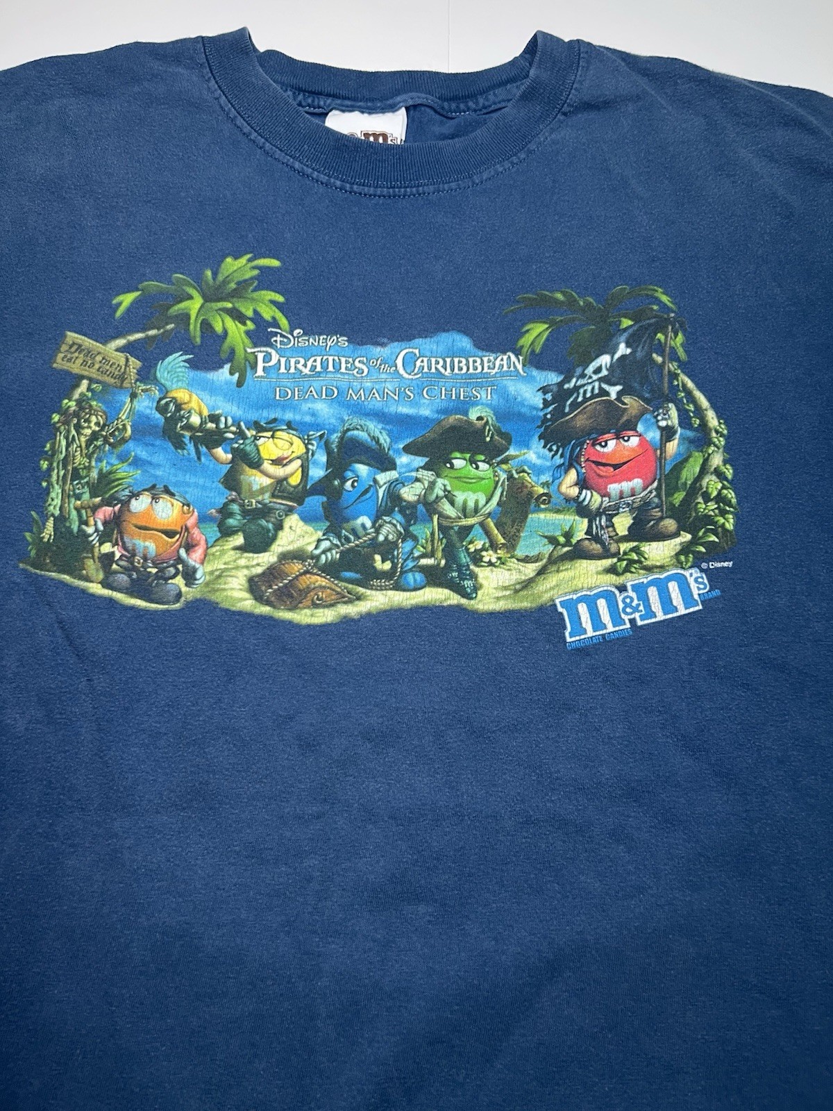 2006 M&M’s World Pirates Caribbean Dead Man’s Chest Tee Adult XL Blue