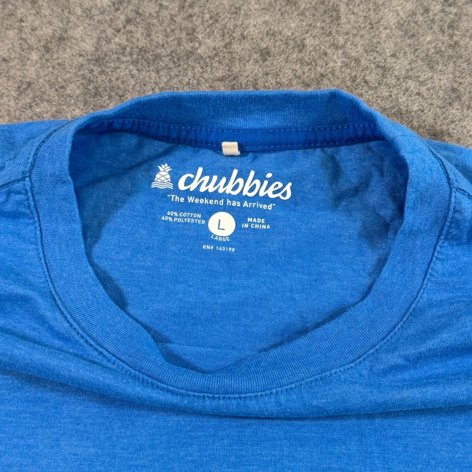 Chubbies Blue Relaxer The Weekend Has Arrived Crew Neck T-Shirt Men’s Size Large