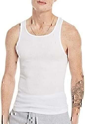 Hanes Men’s Tanks A-Shirts 6-Pack Cotton Tagless Soft Breathable Slightly Imperf