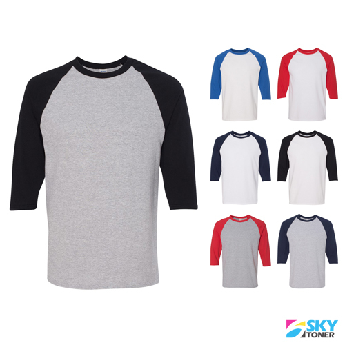 Raglan 3/4 Sleeve New Plain T-Shirt Baseball Tee Jersey Sports Men’s Tee 5700