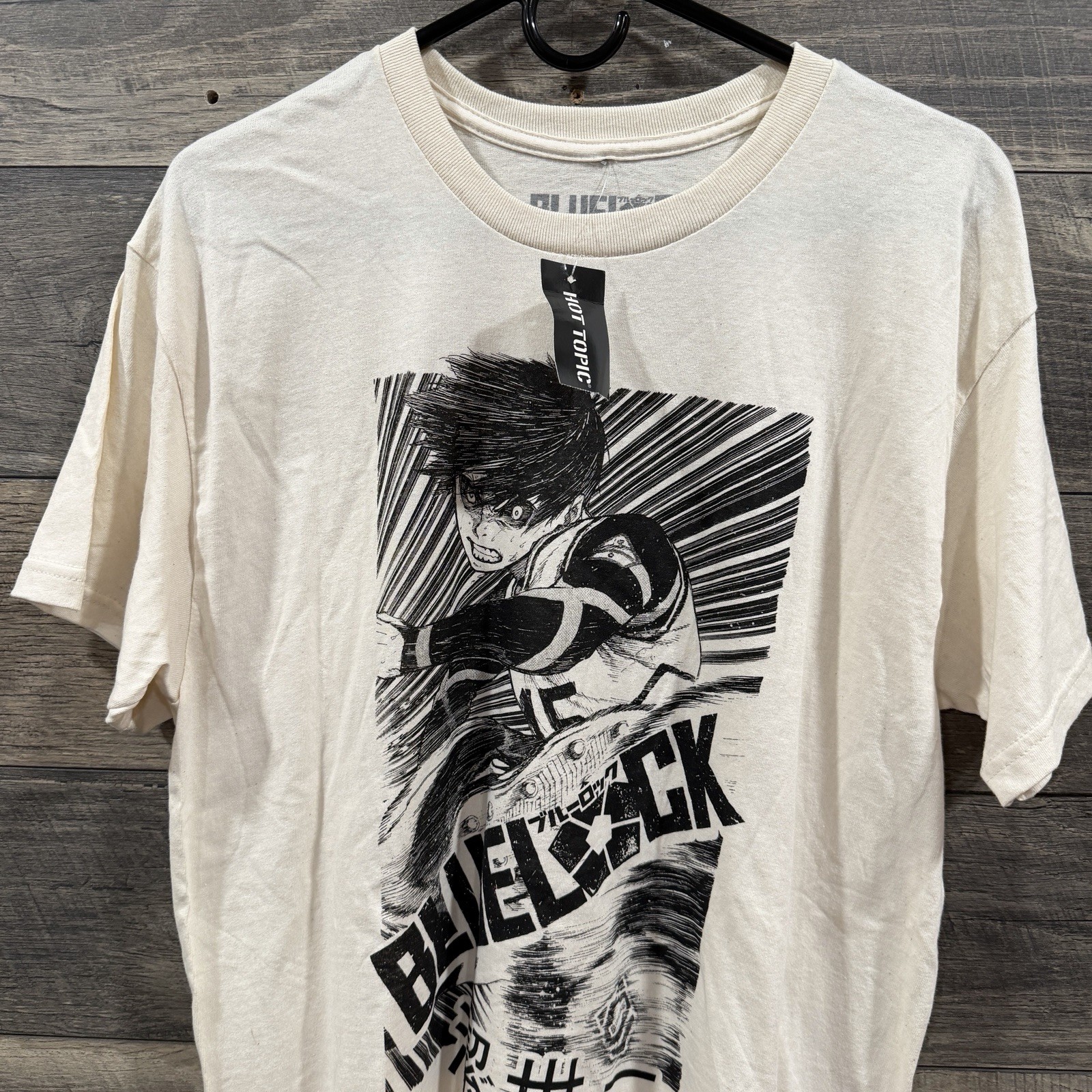 Blue Lock Anime Isagi Yoichi Panel T Shirt Hot Topic Mens Large Off White