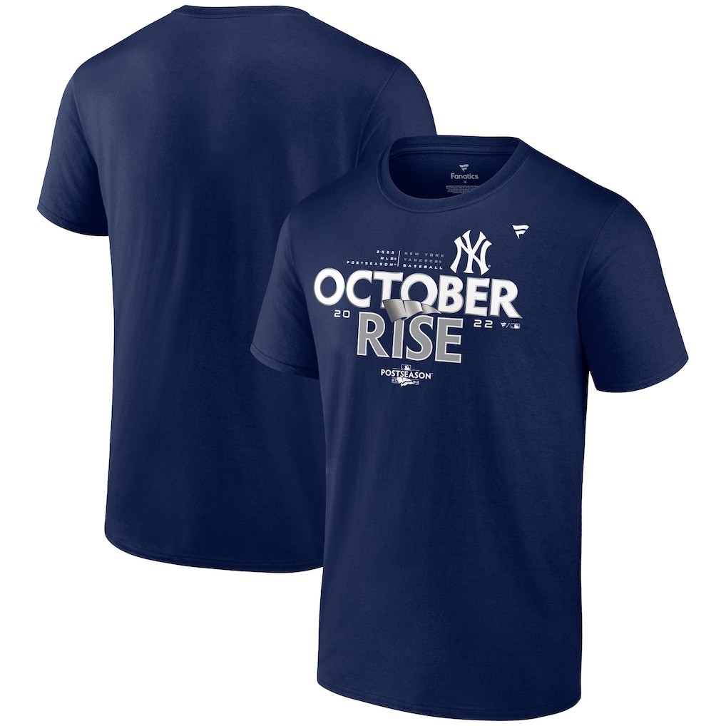 Men’s L/G New York Yankees Fanatics Navy 2022 Postseason Locker Room T-Shirt