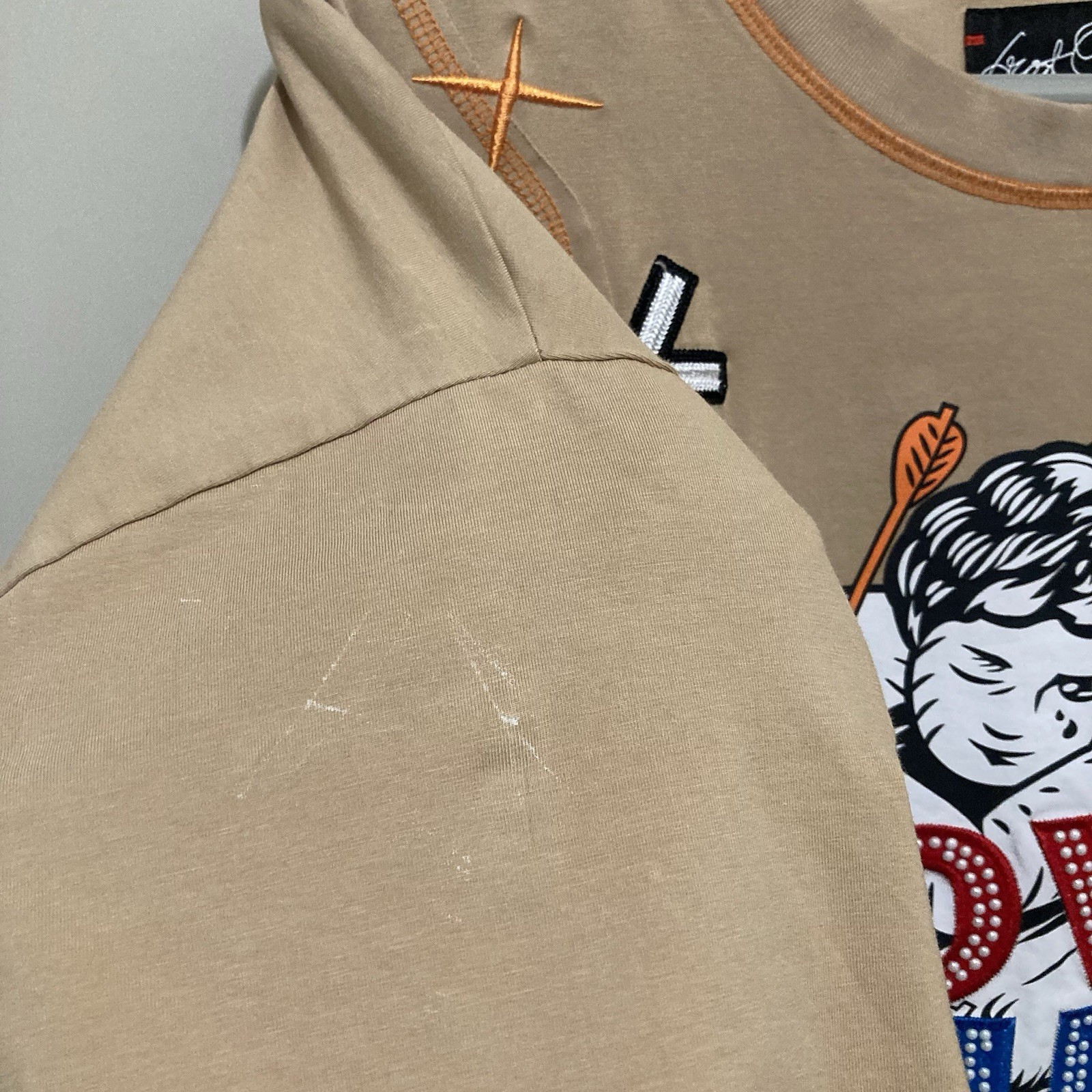 Frost Originals Love Will Tear Us Apart Cupid Graphic Beige Men’s Beaded 3XB