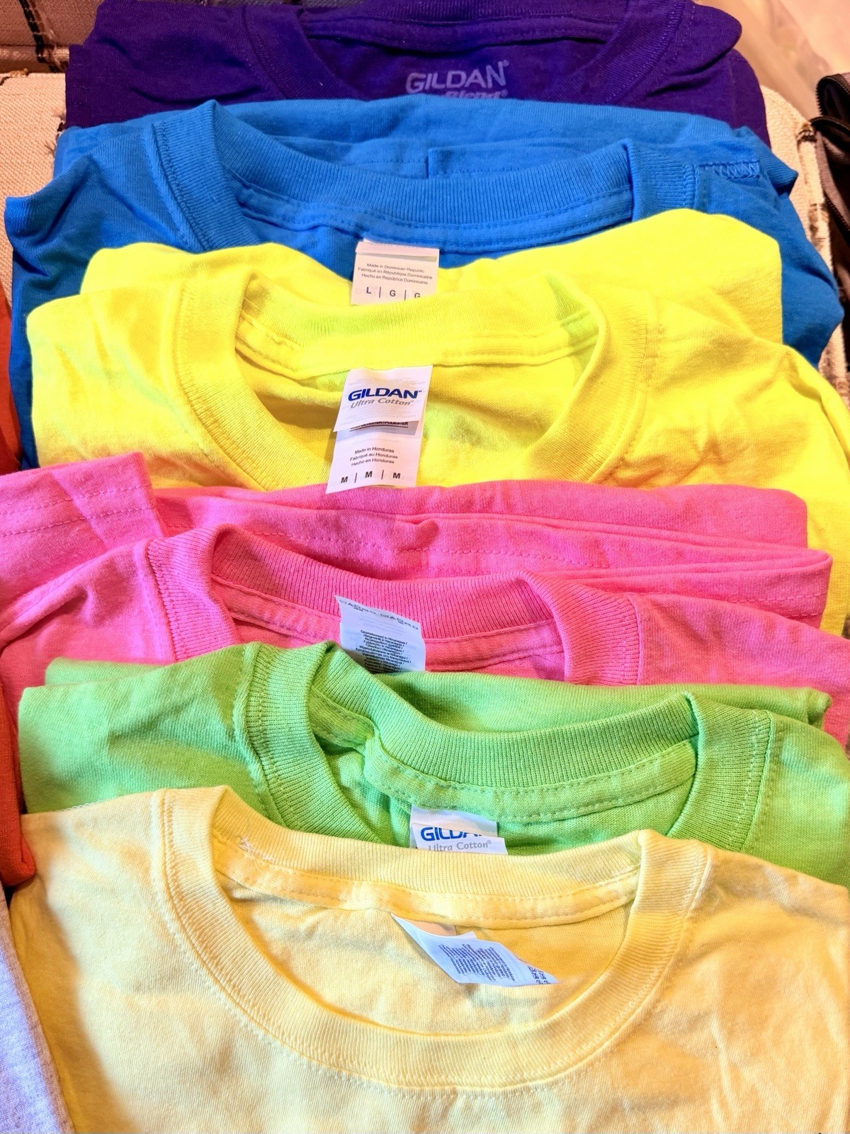 Bulk Lot Of 12 Gilden Colored Adult T Shirts Assorted Sizes Blanks HTV Cricut