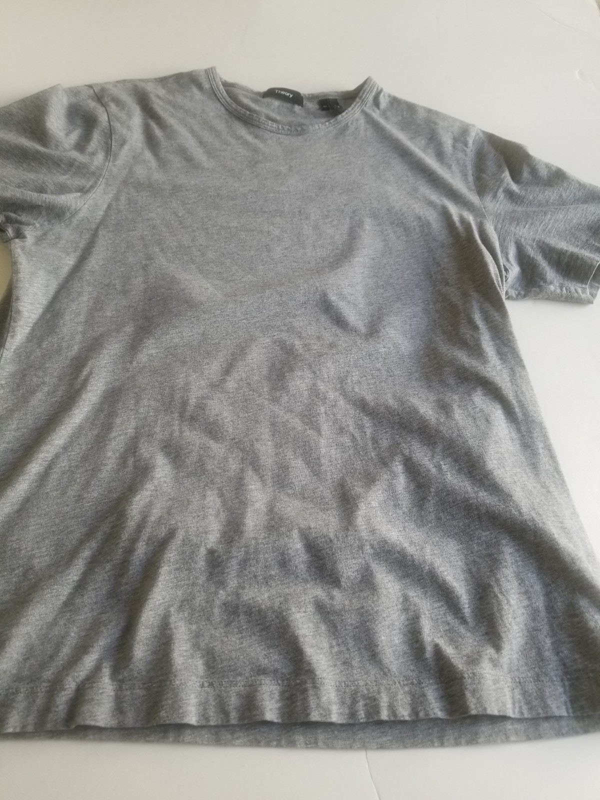 Theory 100% Pima Cotton CrewNeck T-Shirt Mens Medium Grey Peru