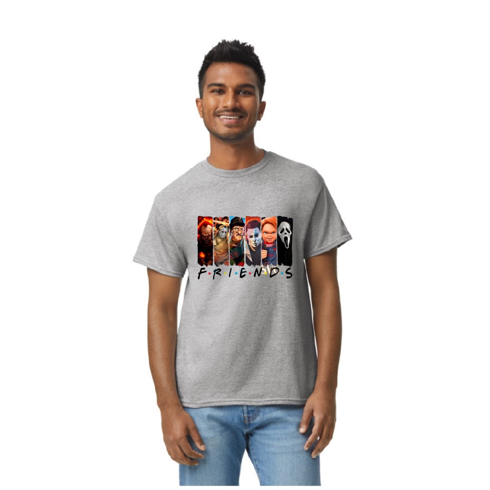 Playera Men Hombre Solid Heavy Cotton Halloween Casual T-Shirt Size M