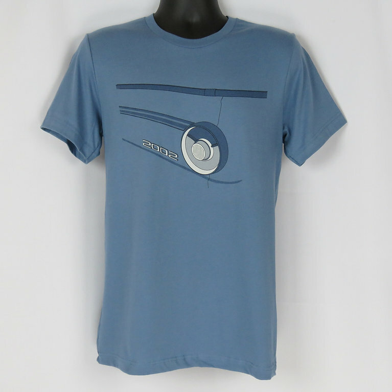 BMW 2002 ROUNDIE TAIL LIGHT T SHIRT STEEL BLUE TI TII TSI TURBO CS RACING 66-77