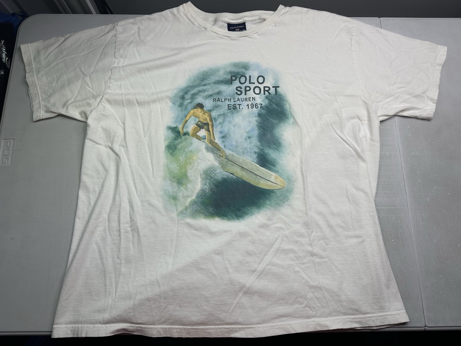 VTG 90s POLO SPORT RALPH LAUREN SURFING SPORTSMAN T-SHIRT Sz XXL RARE USA Made