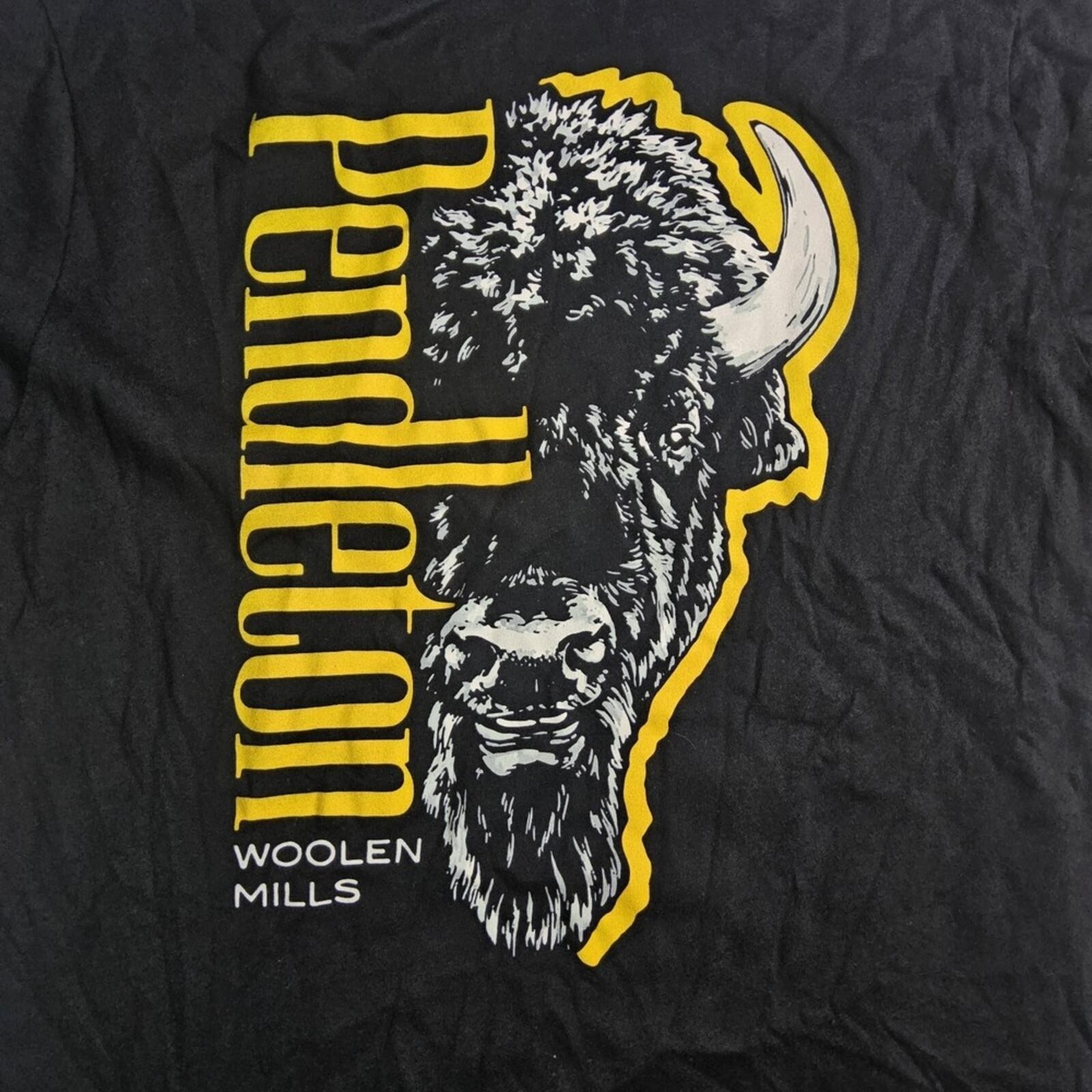 Pendleton Woolen Mills Buffalo Graphic T-Shirt Men’s Large NWT Black Cotton Tee