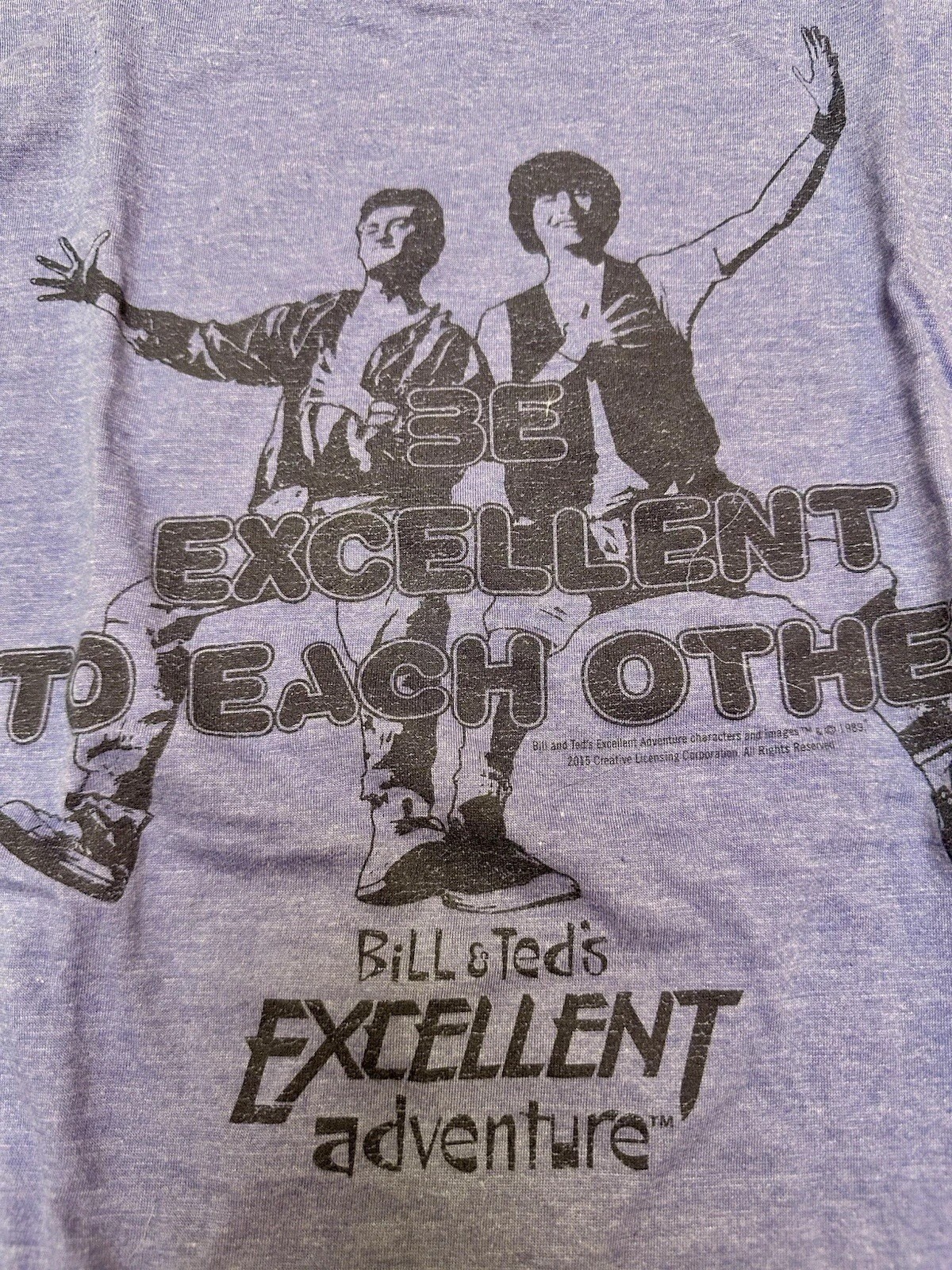 Bill & Teds Excellent Adventure Blue Graphic T-Shirt Mens XL Stretch Cotton