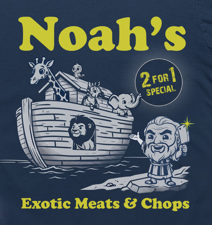 Punk Skateboard Noah’s Ark Exotic Meats Chops Retro Vintage style T-Shirt Tee