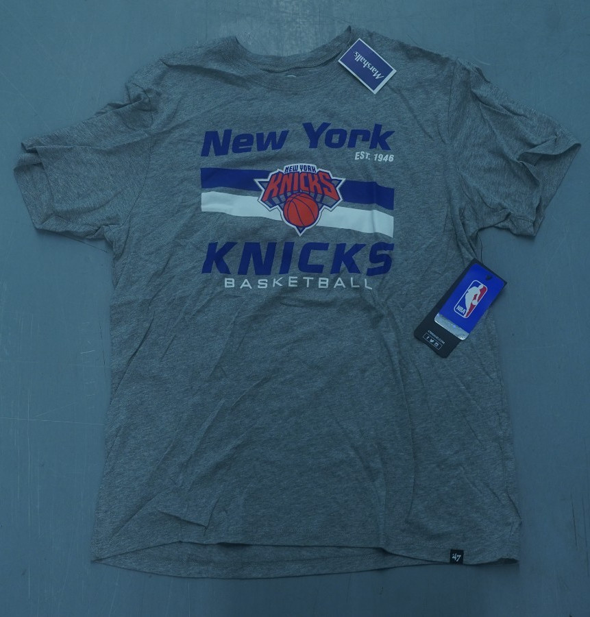 NEW YORK KNICKS BASKETBALL EST 1946 47 T-SHIRT GREY SIZE LARGE NEW WITH TAGS