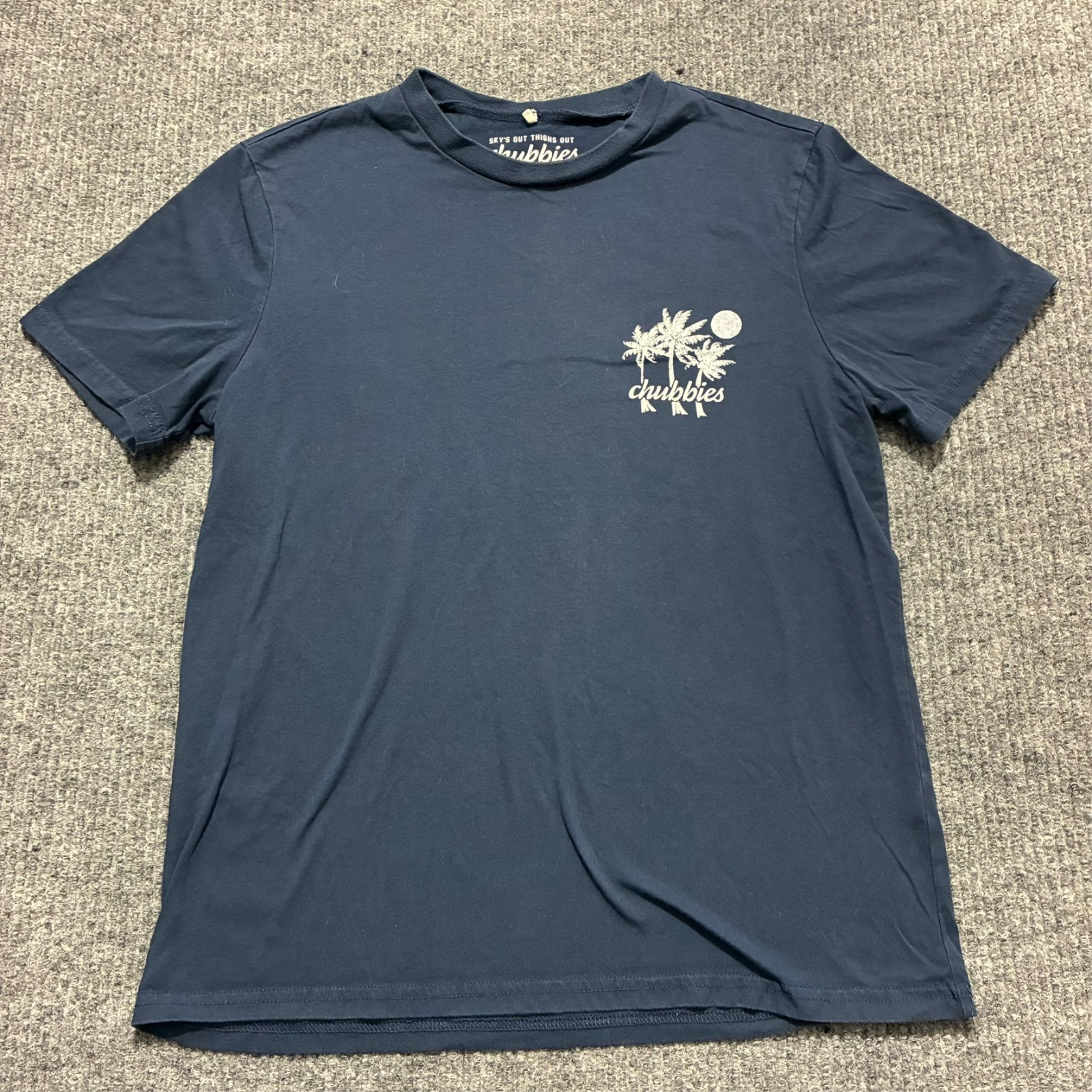 Chubbies “Welcome To The Weekend” Shirt Mens Size Medium Navy Short Sleeve