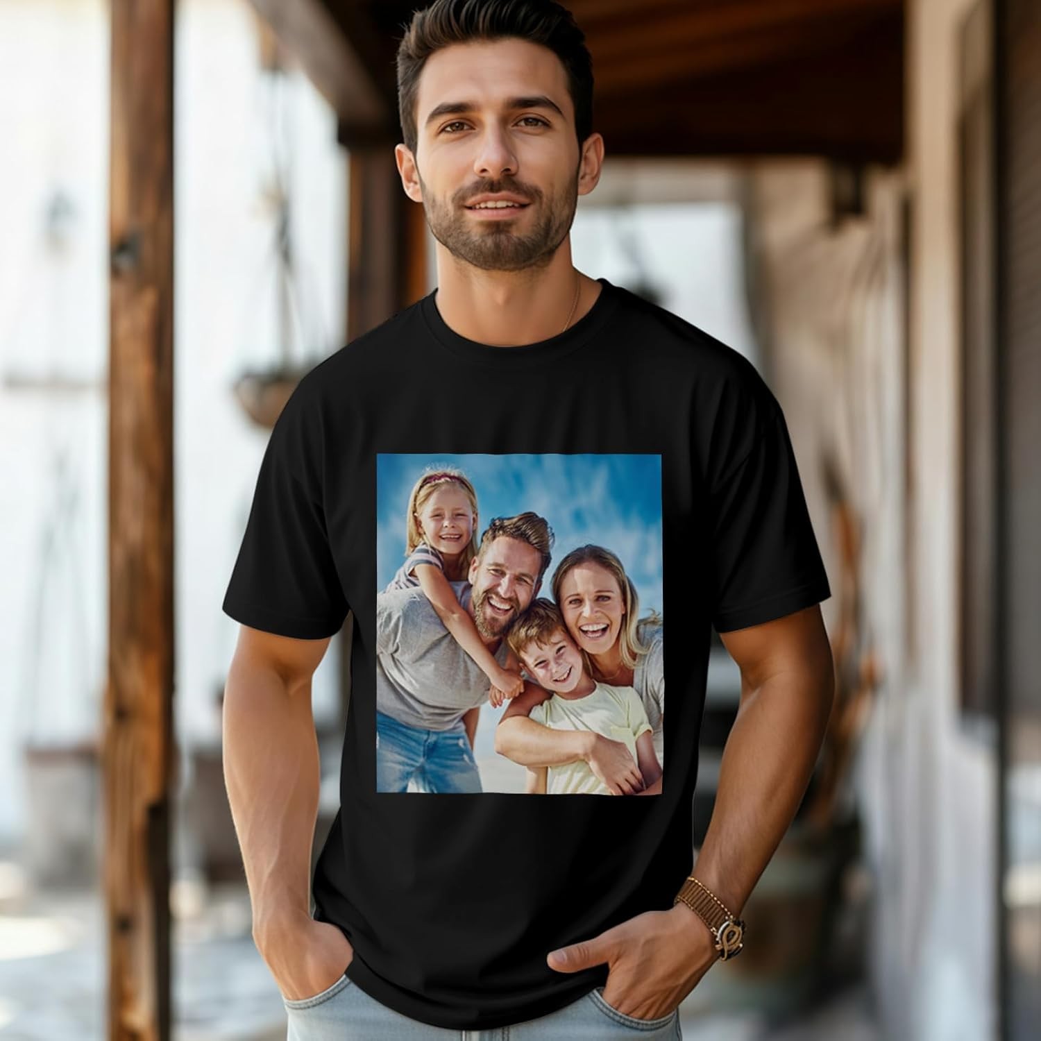 Custom T-Shirt Personalized Unisex Front & Back Print Your Photo Logo Design