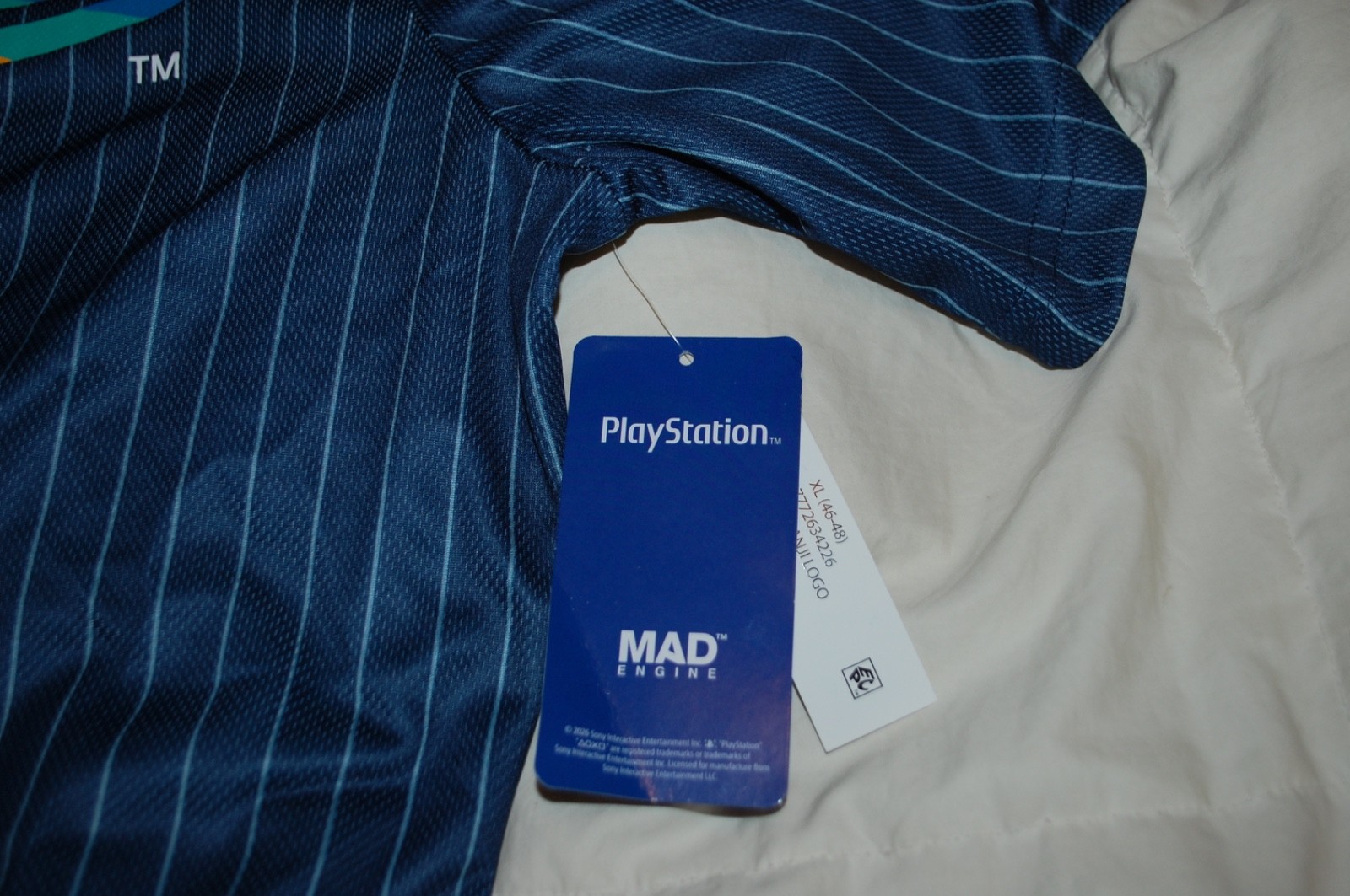 Sony PlayStation Kanji Baseball Jersey Official License Navy Pinstripe XL