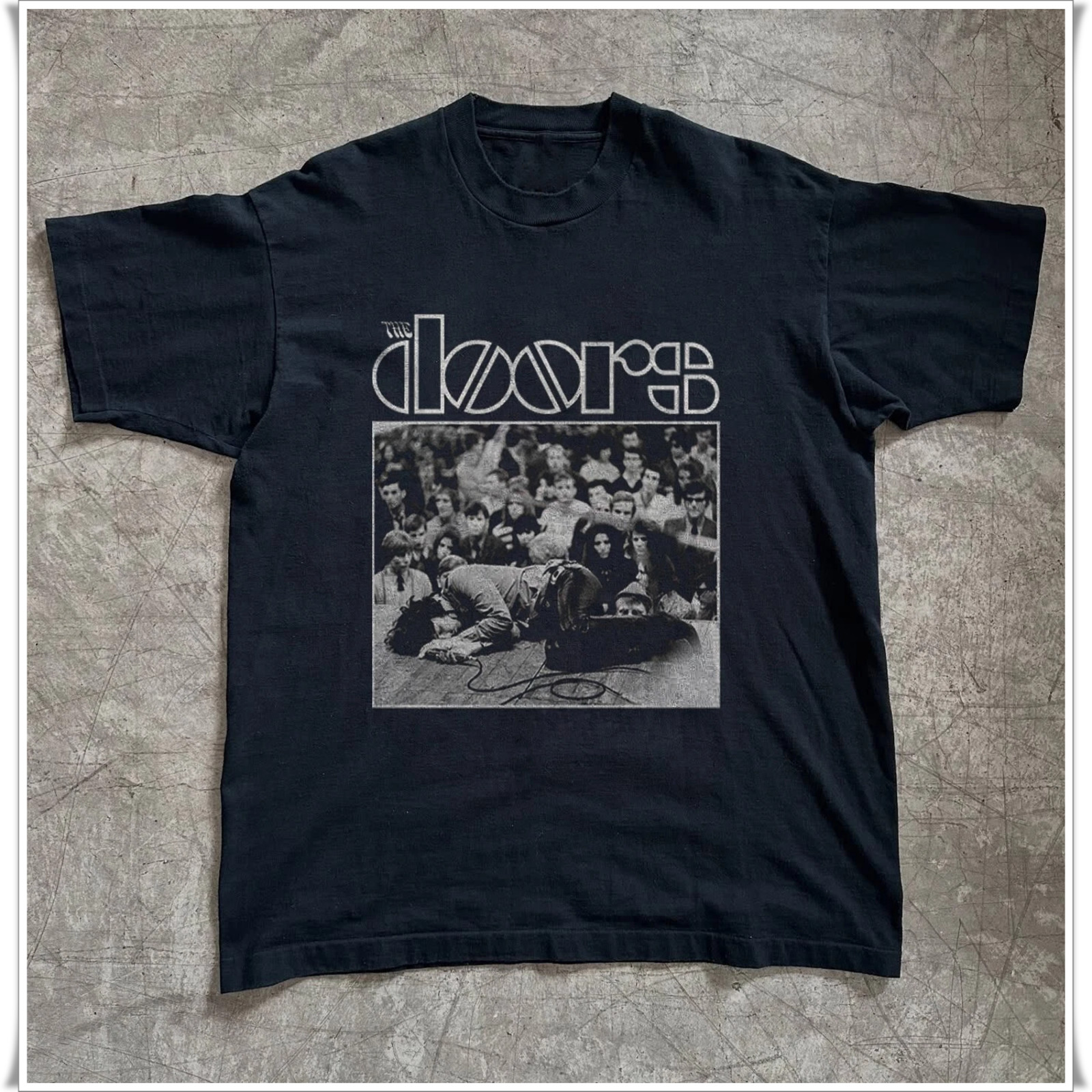 Vintage The Doors Jim Morrison On Stage T-shirt, Unisex Black T-shirt, Size S-5X