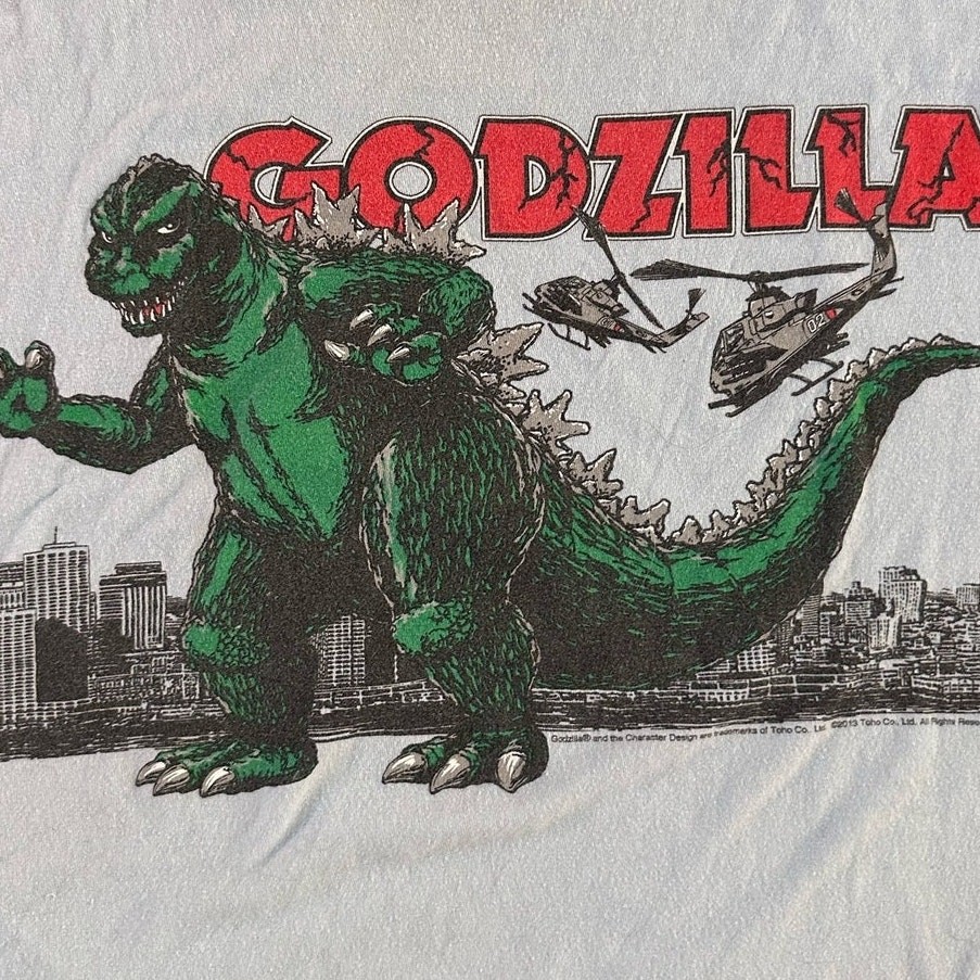Godzilla Helicopter Air Strike Attack Blue T shirt Impact Merchandising