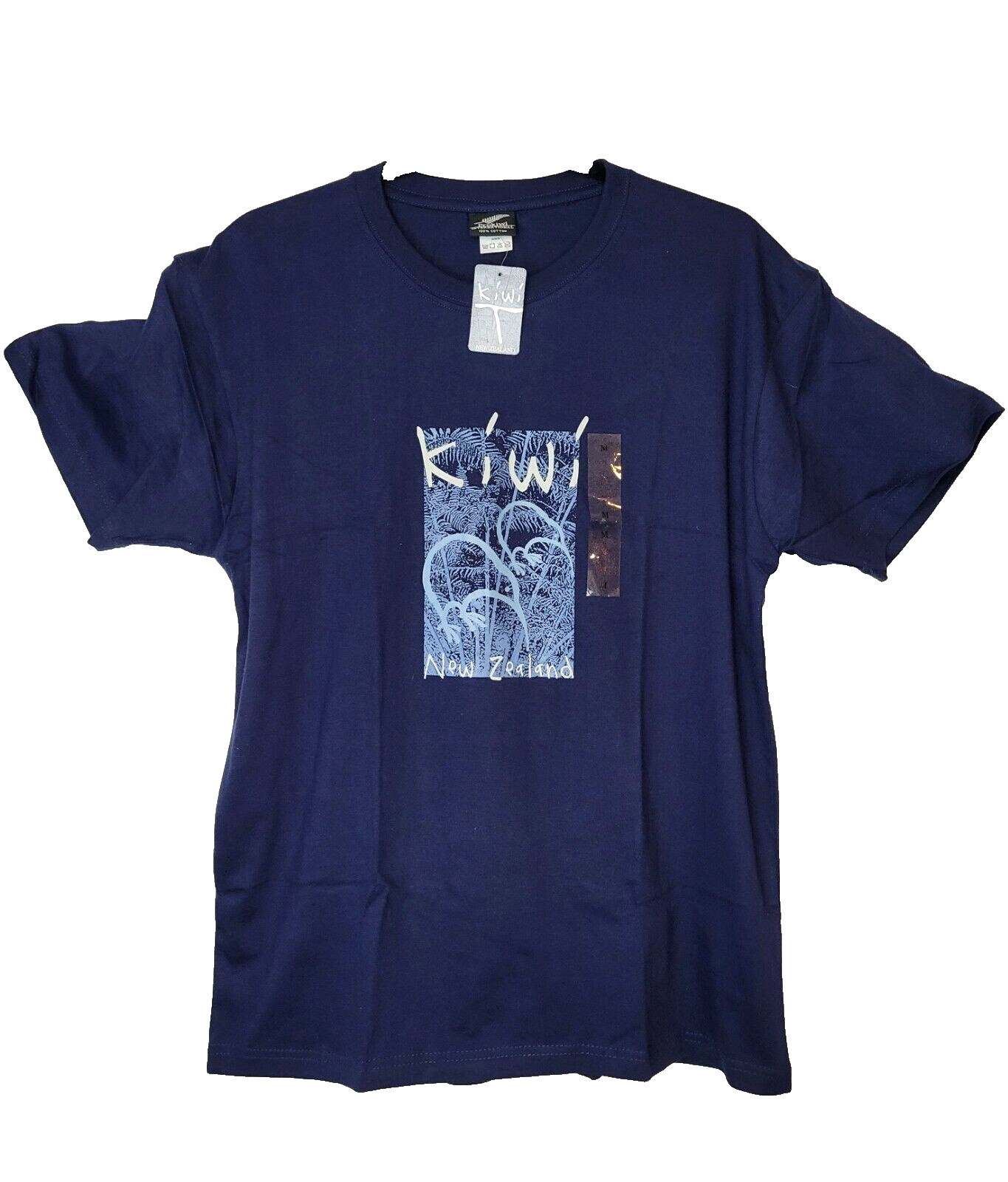 New Zealand Kiwi T-Shirt Men’s M Blue Cotton Graphic Tee Short Sleeve New Y2K