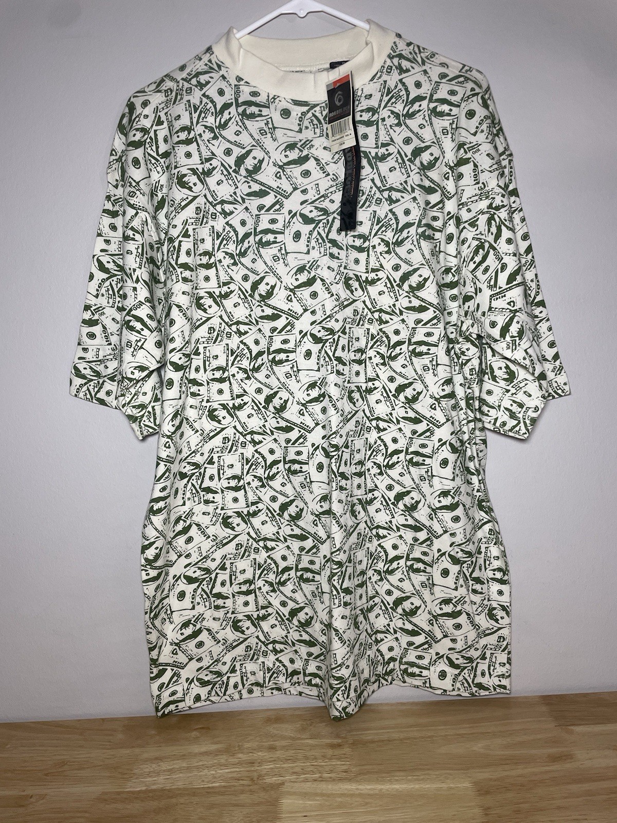 BNWT RoadBlock Ben Franklin 100 Dollar Bill $100 All Over Pattern T Shirt Mens M