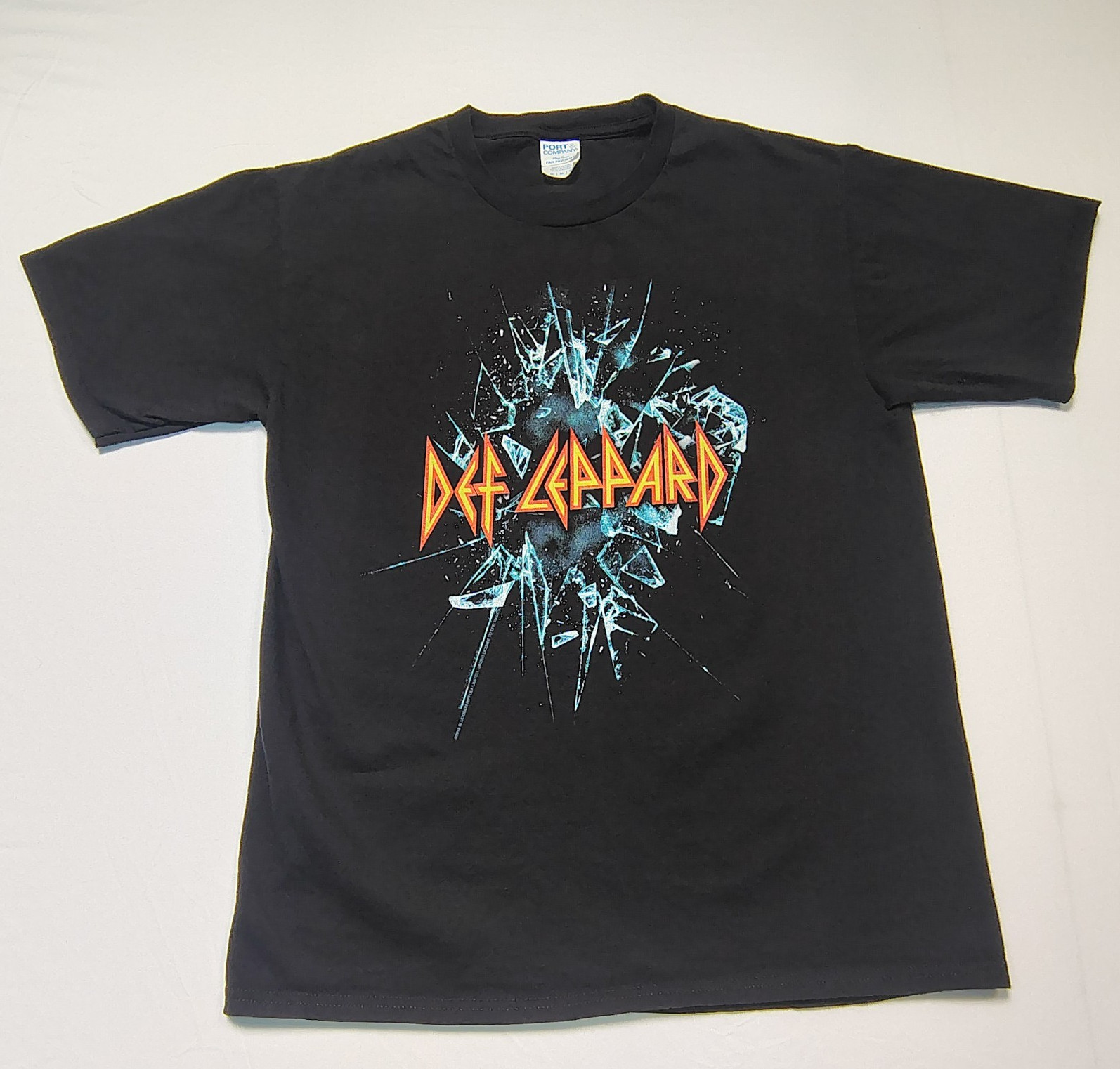 Port & Company Fan Favorite Def Leppard Graphic Logo Unisex M Black Tee