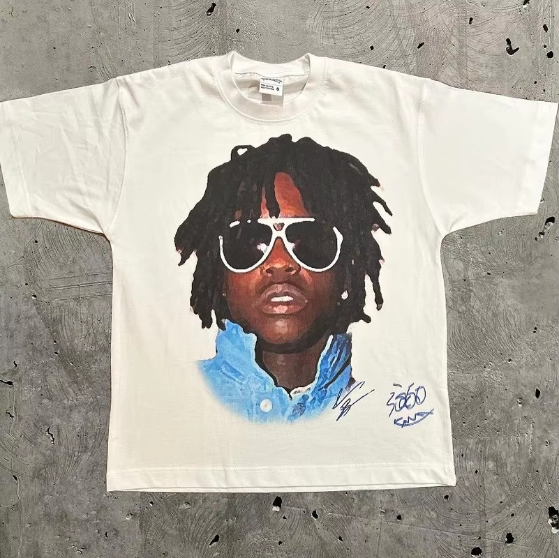 Y2K Europe and the United States New Summer Men T-Shirt Portrait Printed Harajuk