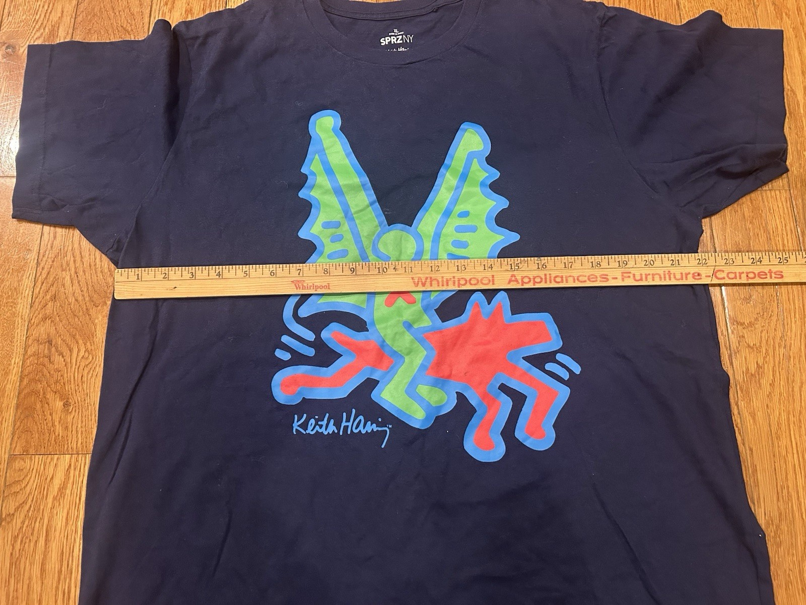 Keith Haring Uniqlo SPRZ NY T-Shirt Mens XL Navy Blue Graphic Art Pop Streetwear