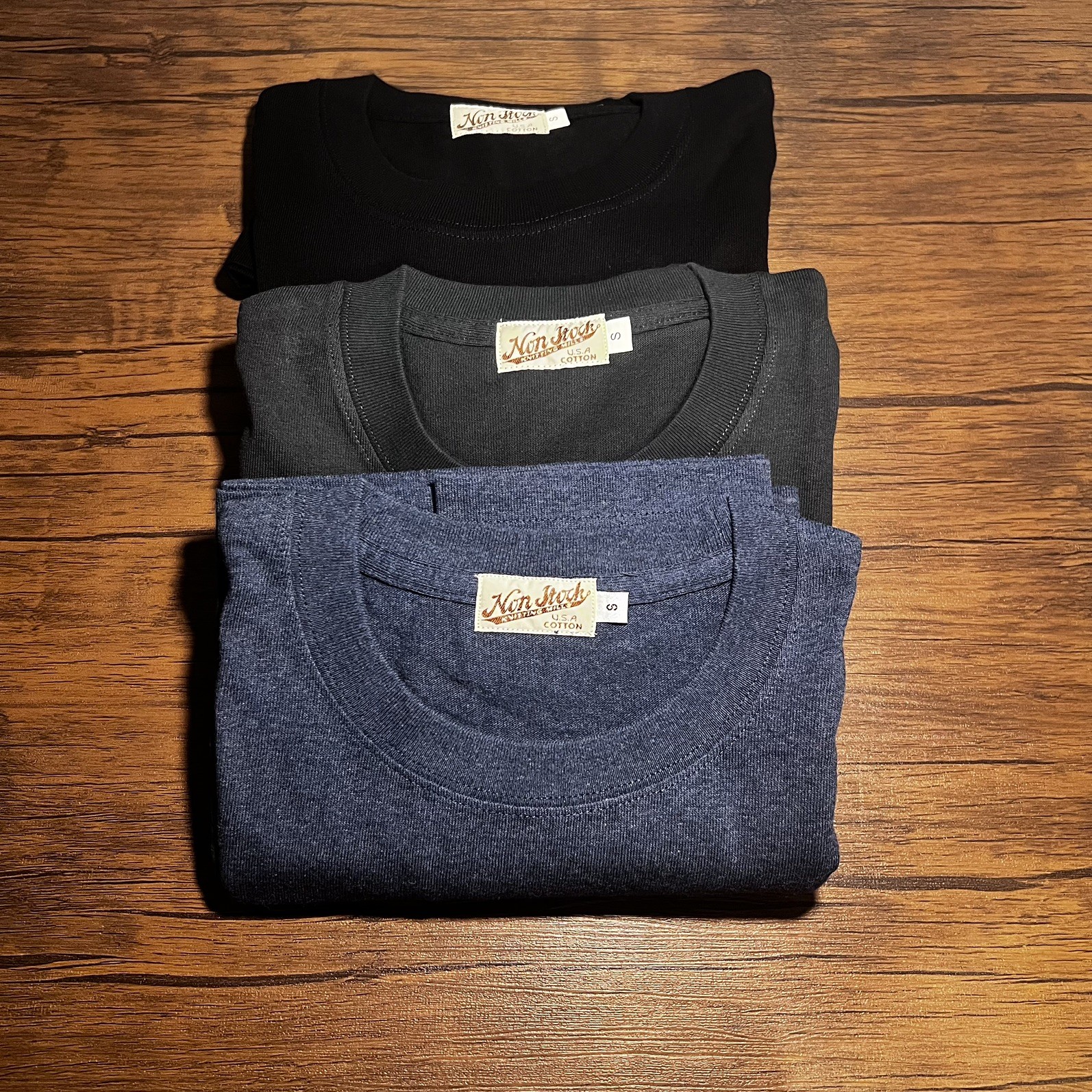 Bronson Non Stock Tubular T-Shirt -S💯% cotton LOT OF 3 Black, Vtg black & blue