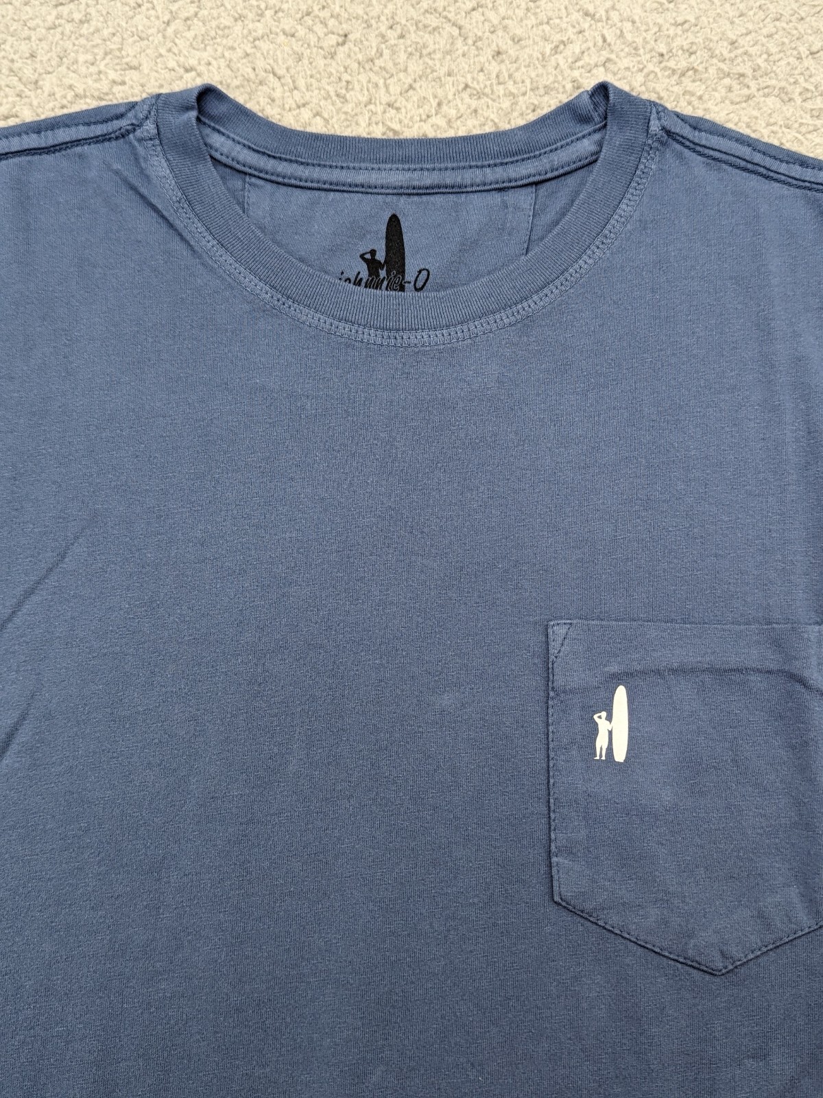 Johnnie-O T-Shirt Mens Small Blue SS Surfing 🏄 Patriotic Flag Crew Neck
