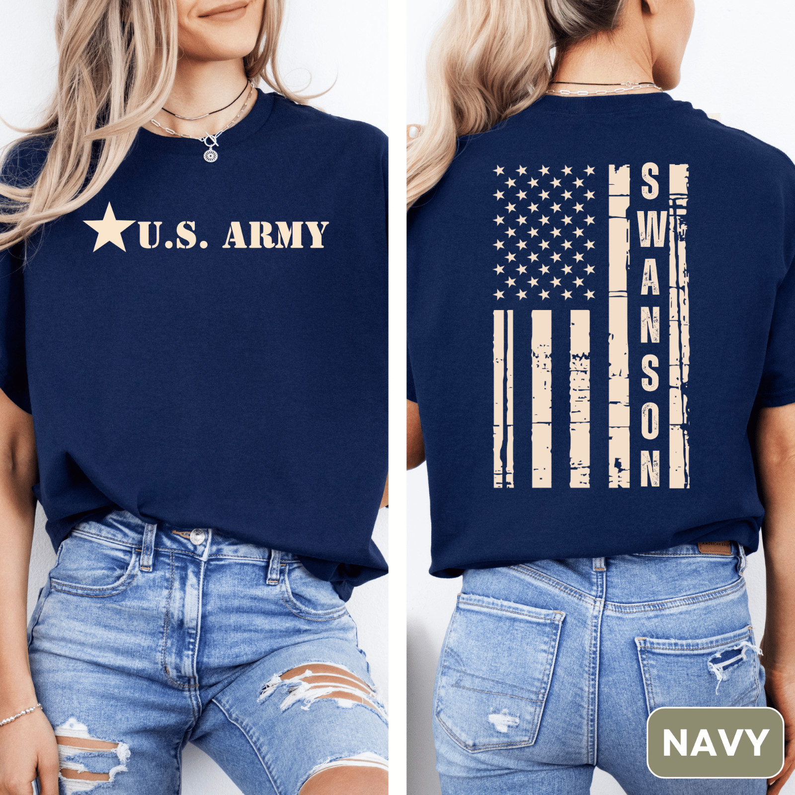Custom U.S. Army T-Shirt for Army Familys, Graduations Welcome Home and Veterans