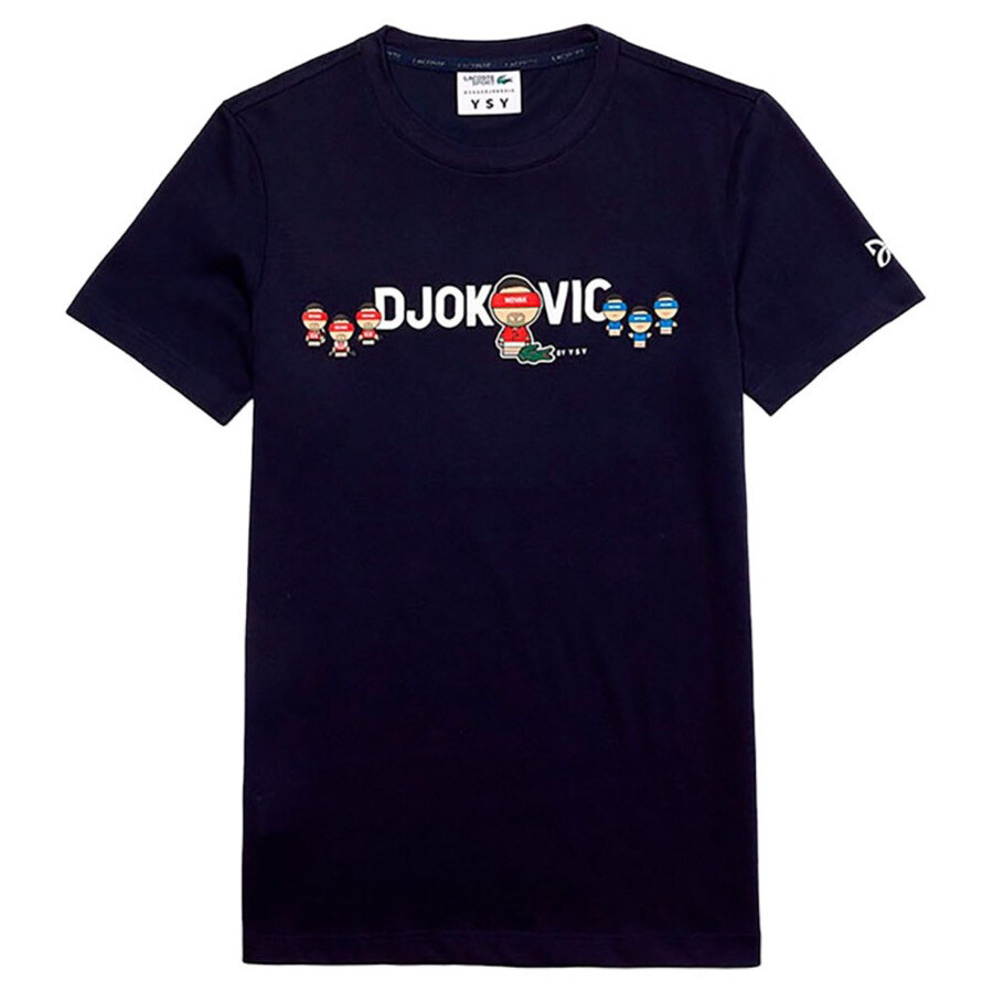 Lacoste Novak Djokovic 21st Slams YSY T-Shirt Navy Tennis Size Large Djoker New