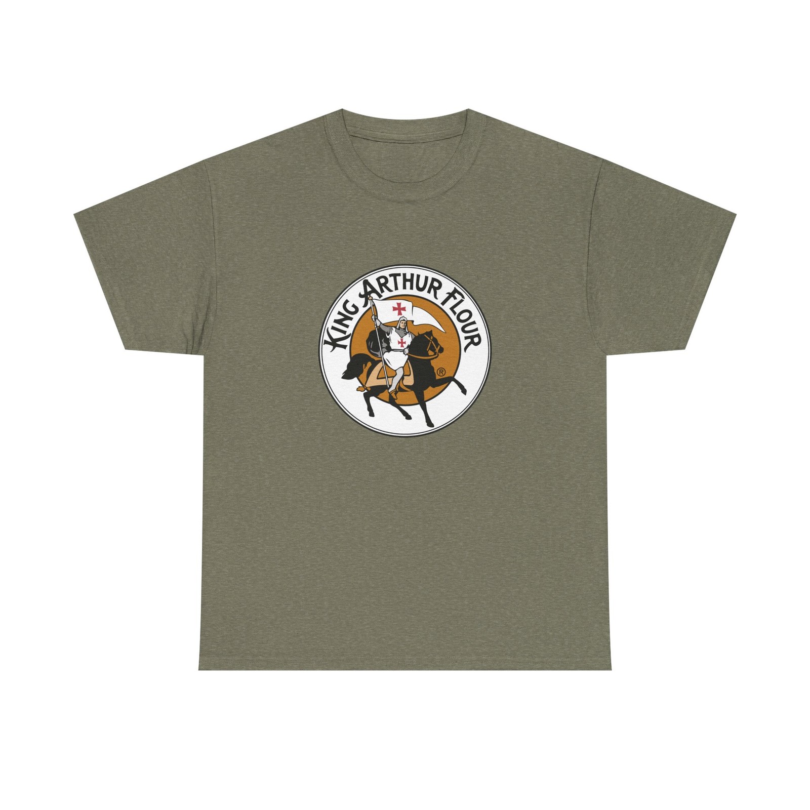 King Arthur Flour Old Logo Crusades Knight Templar Cross Horse Bake Emblem Shirt