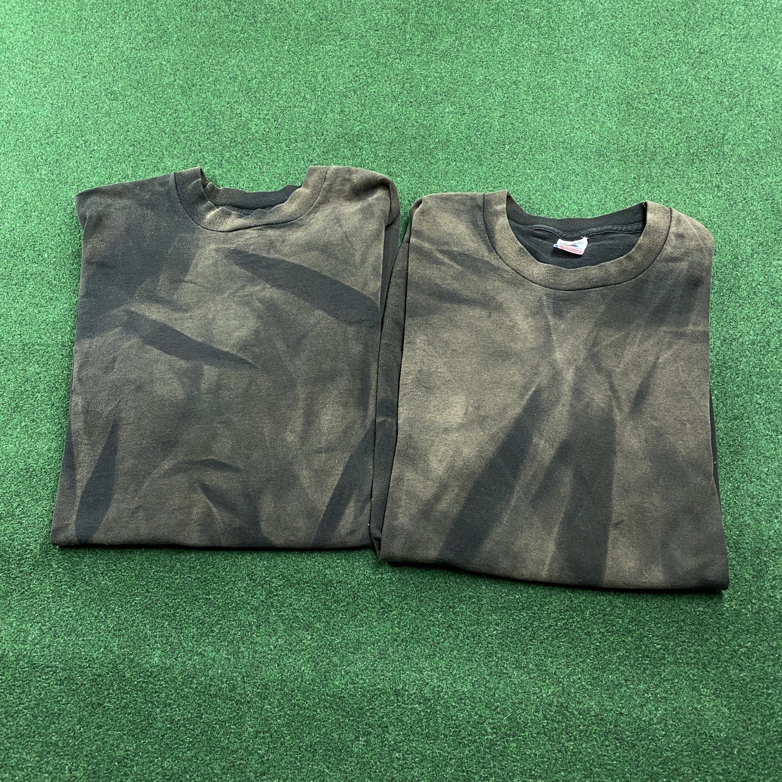 Lot Of 2 Vintage Sun Faded Shirt Mens 2XL Black 90S Blank Plain Tee USA MADE