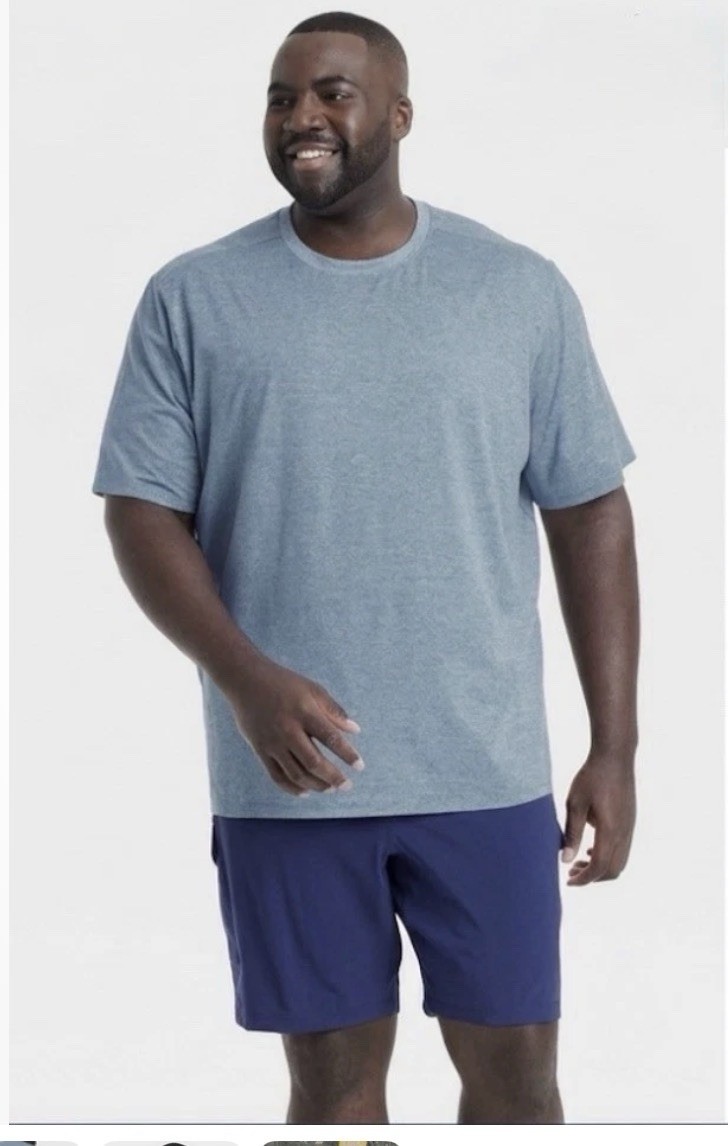 Men’s Relaxed Fit Soft Stretch T-Shirt – All In Motion™ Blue Size Medium
