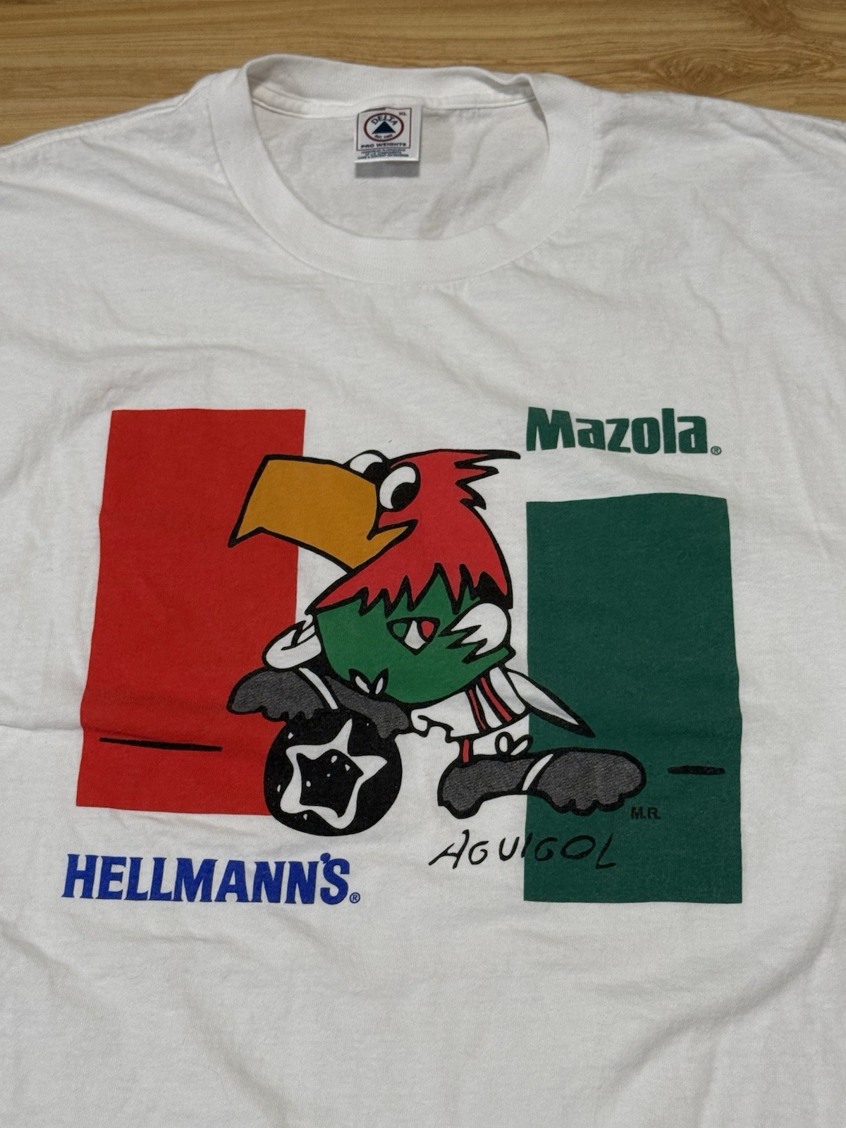 VINTAGE MAZOLA HELLMAN’S AGUIGOL EL TRI MEXICO SOCCER T-SHIRT SZ XL USA EUC