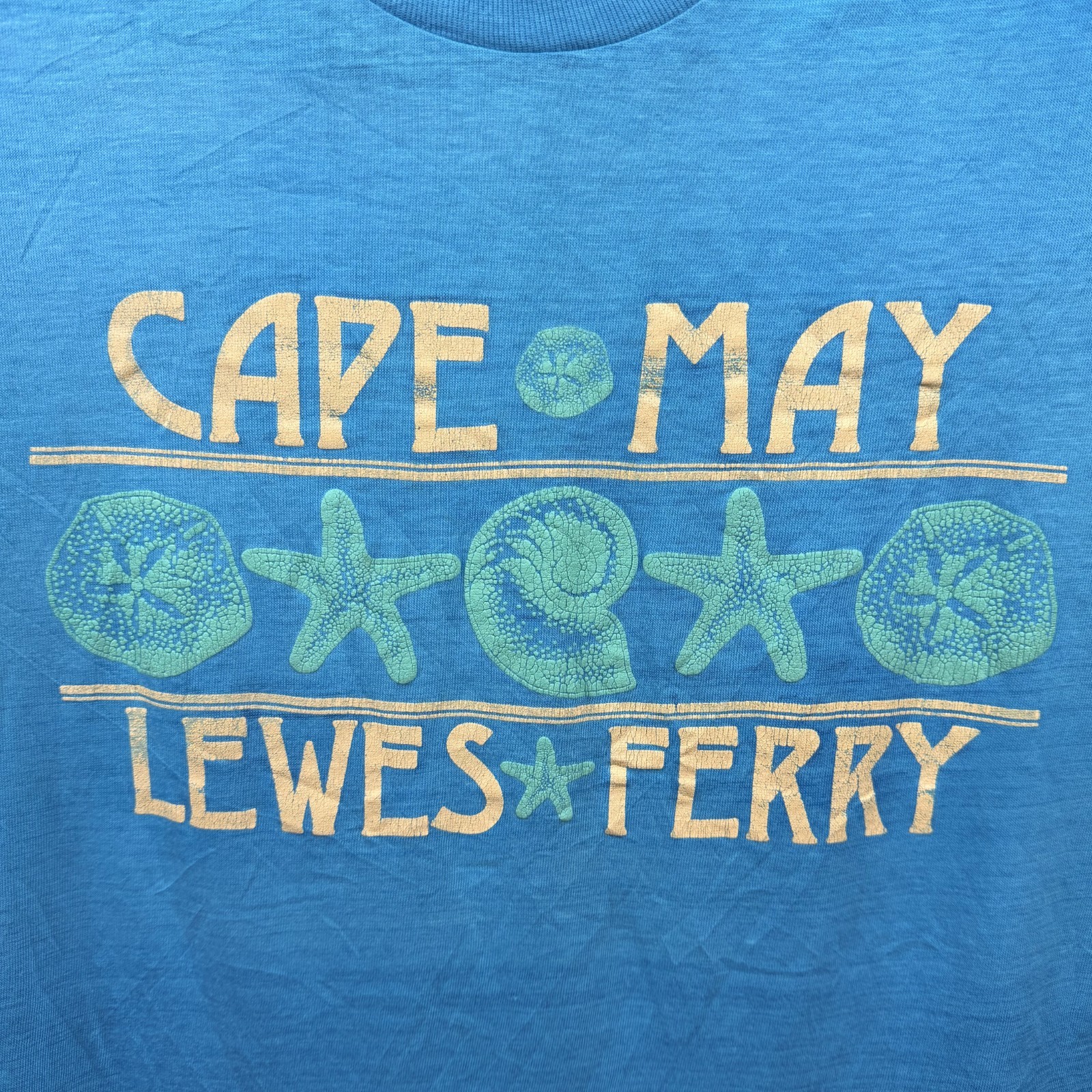 Signal Mega T Shirt Mens Medium (38-40) Blue Cotton Cape May Lewes Ferry Graphic