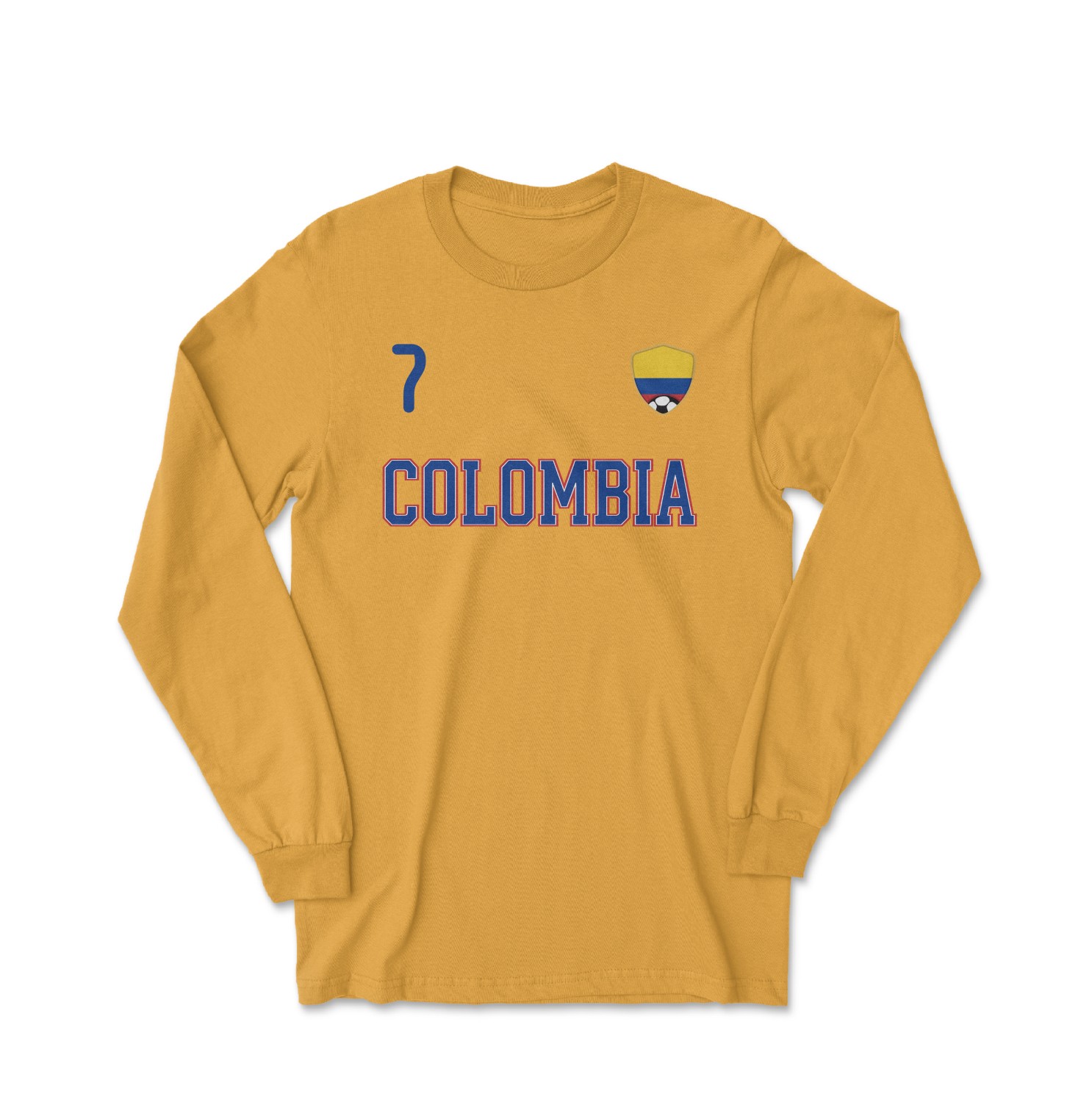 Colombia Luis Diaz 7 Soccer Inspired Jersey Style Long Sleeve T-Shirt