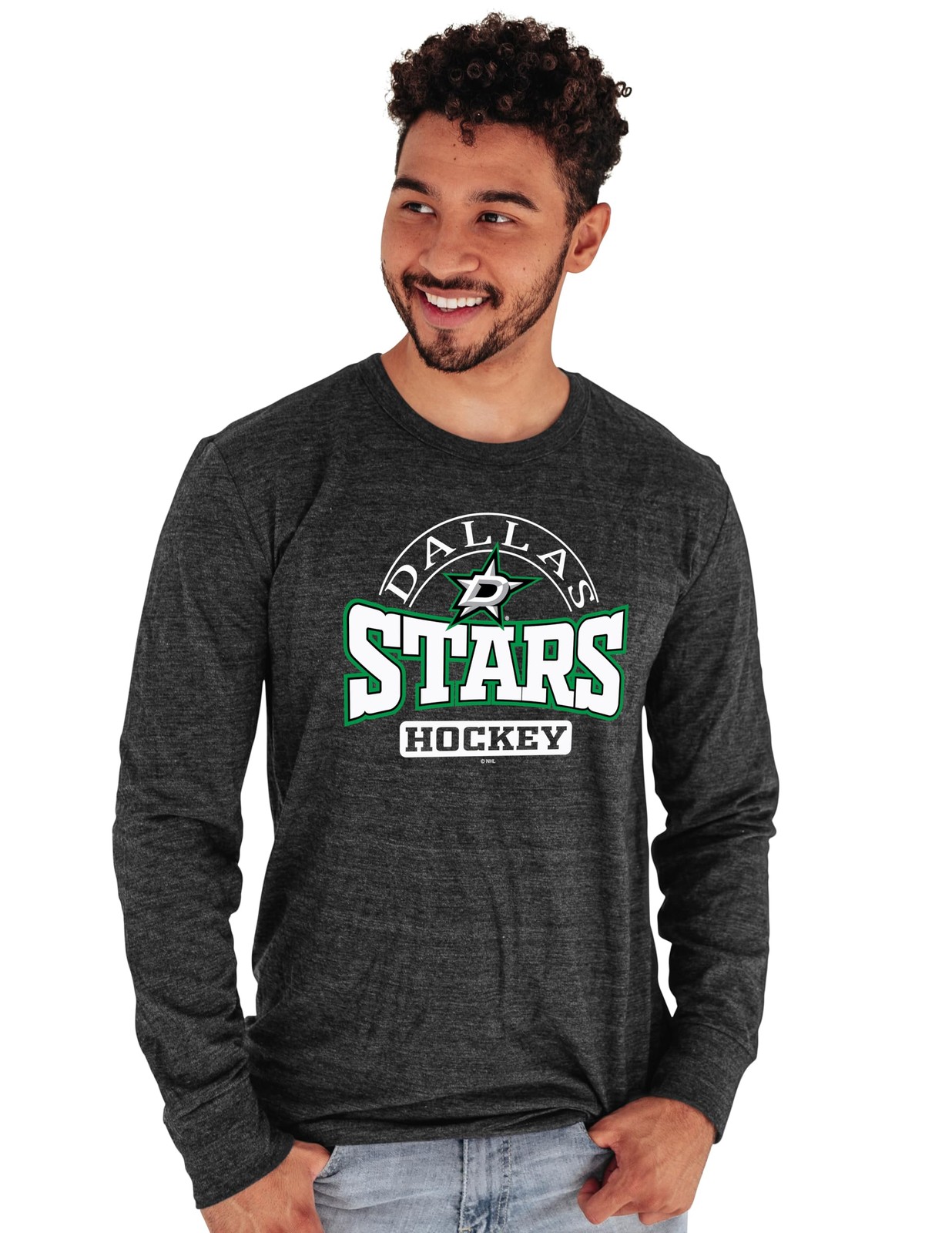 Blue 84 Dallas Stars Nhl Officially Licensed Tri-Blend Long Sleeve T-Shirt