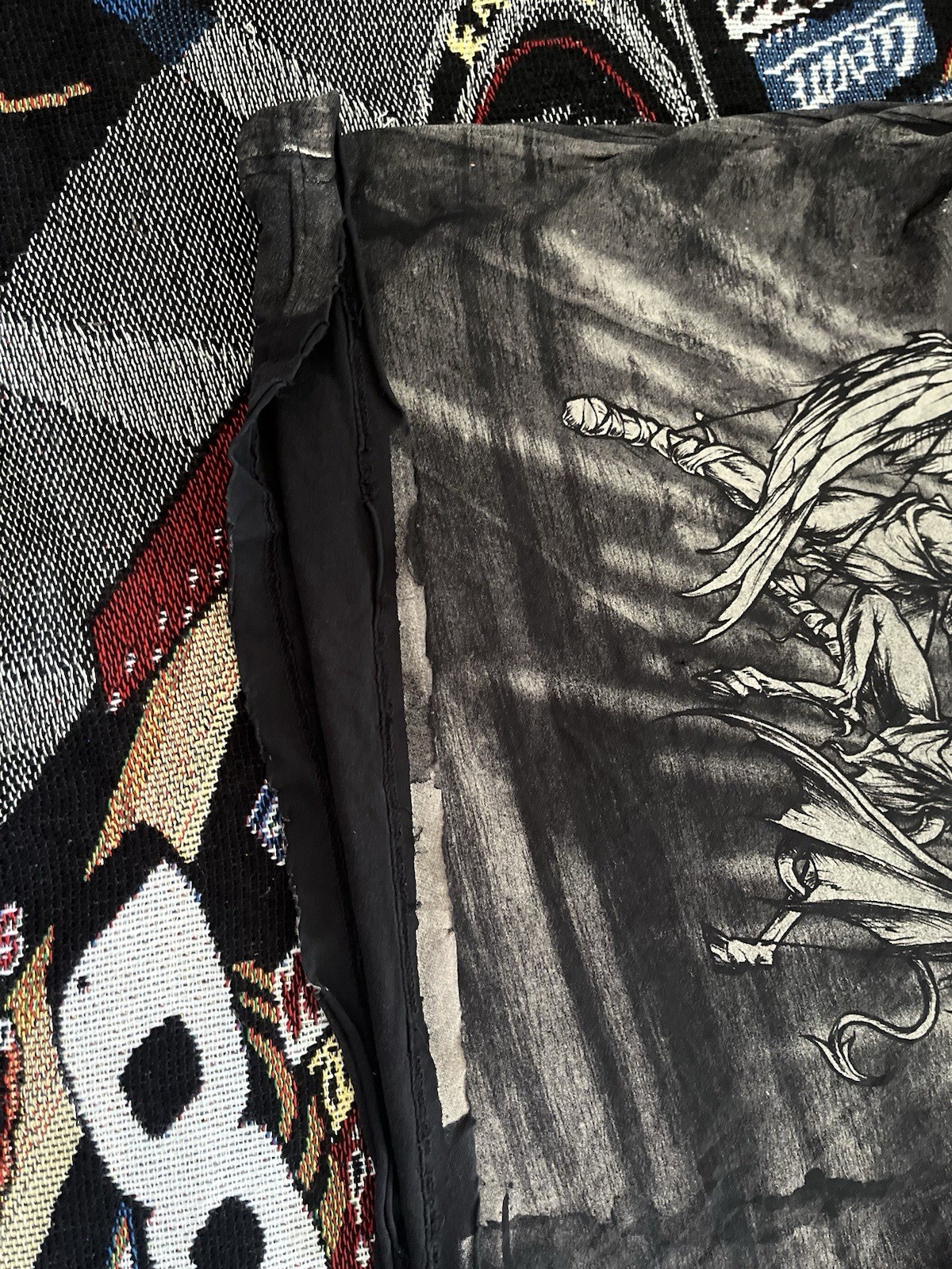 Affliction Puppet Master Shirt Angels vs Demons Gray Men’s XL Rare Y2K